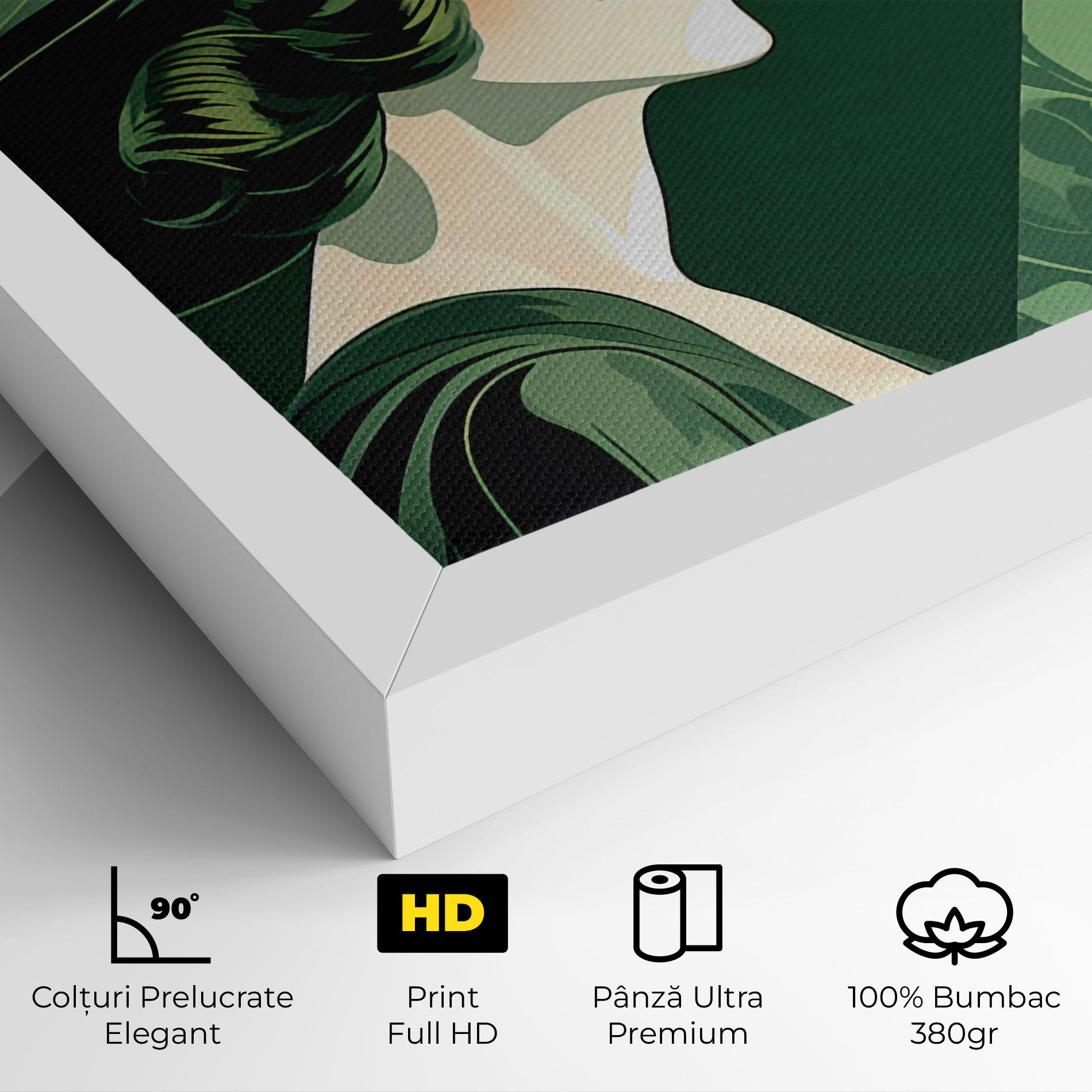 Tablou Canvas Green Woman Painting mockup 4