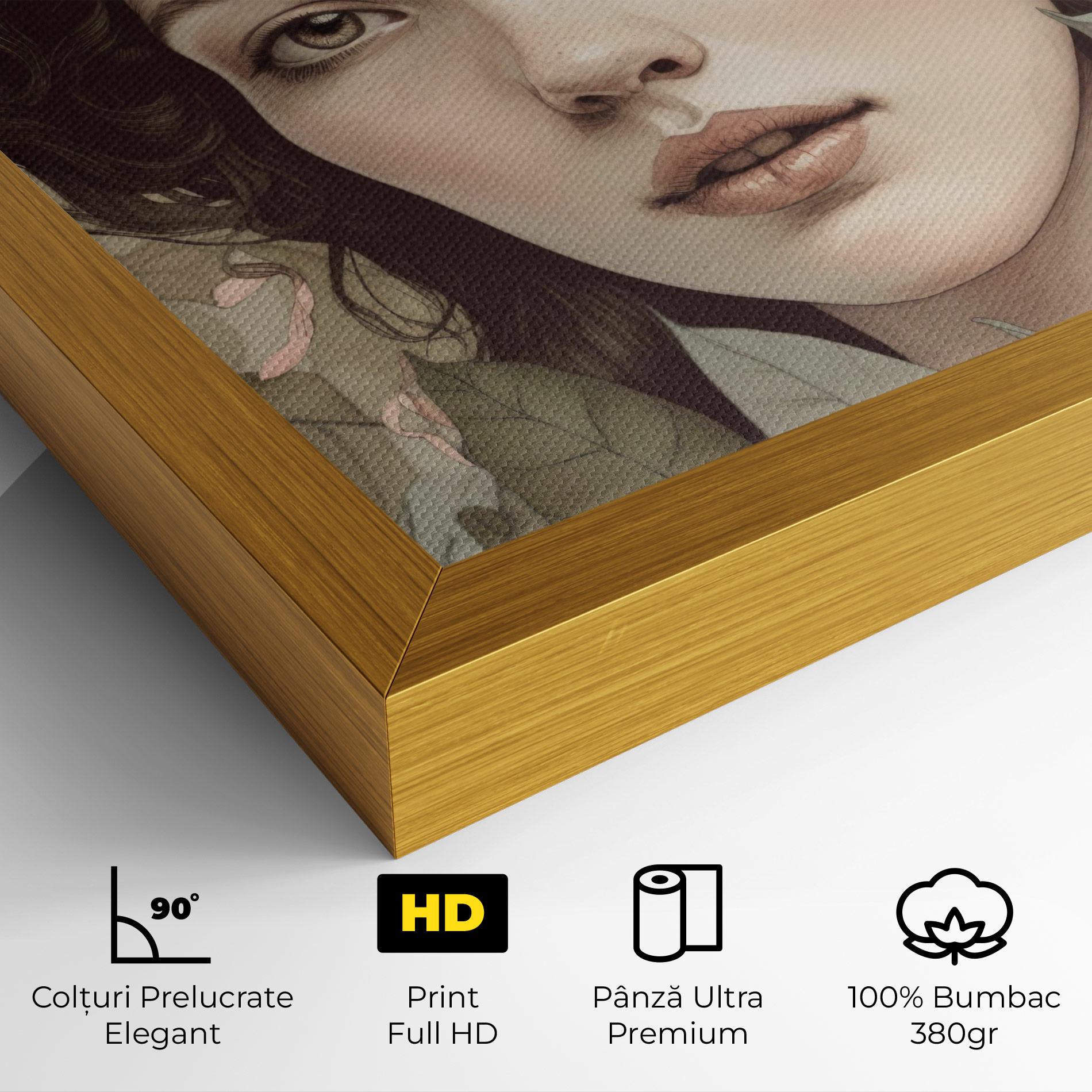 Tablou Canvas Beautiful Vintage Portrait mockup 4