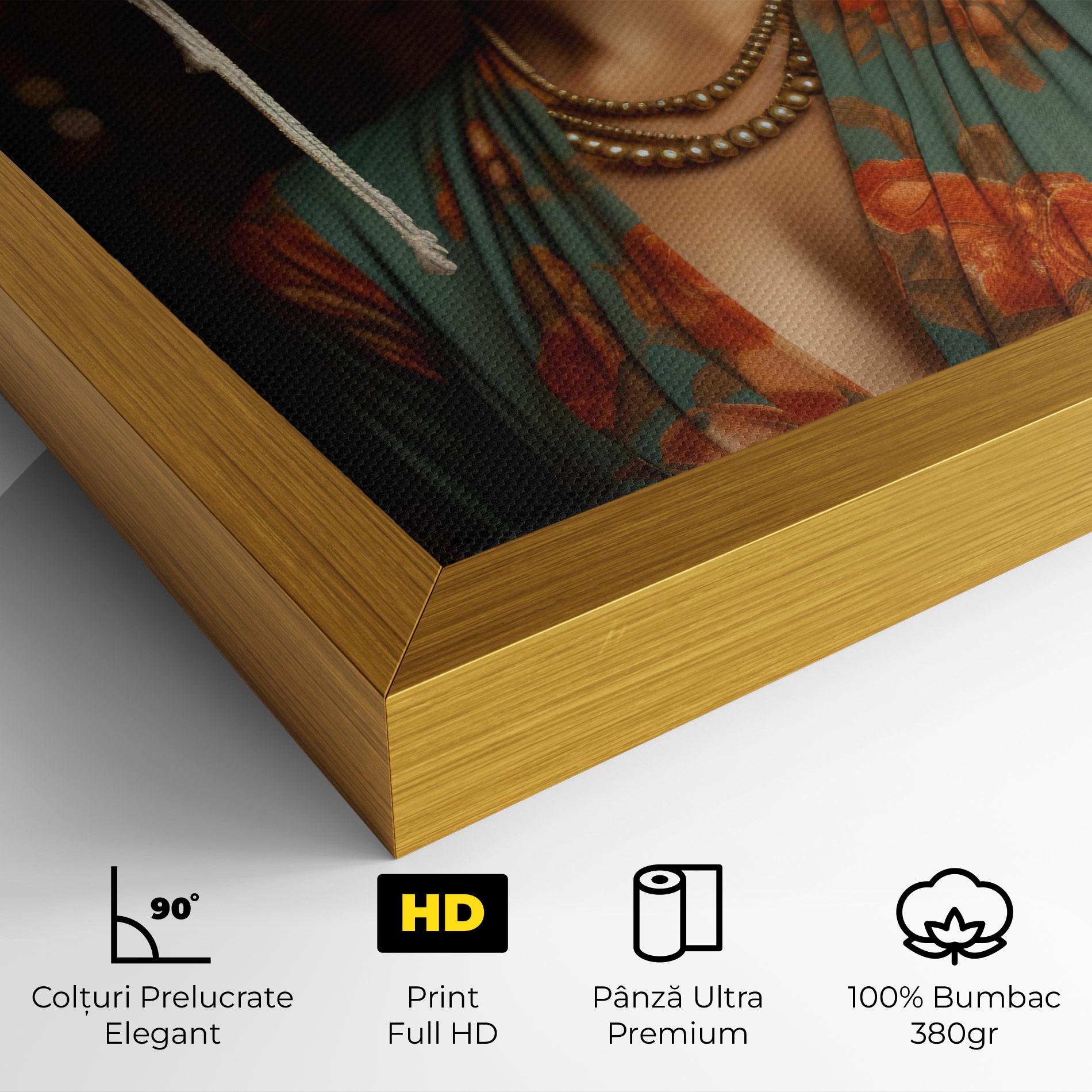 Tablou Canvas Green Orange Blouse mockup 4