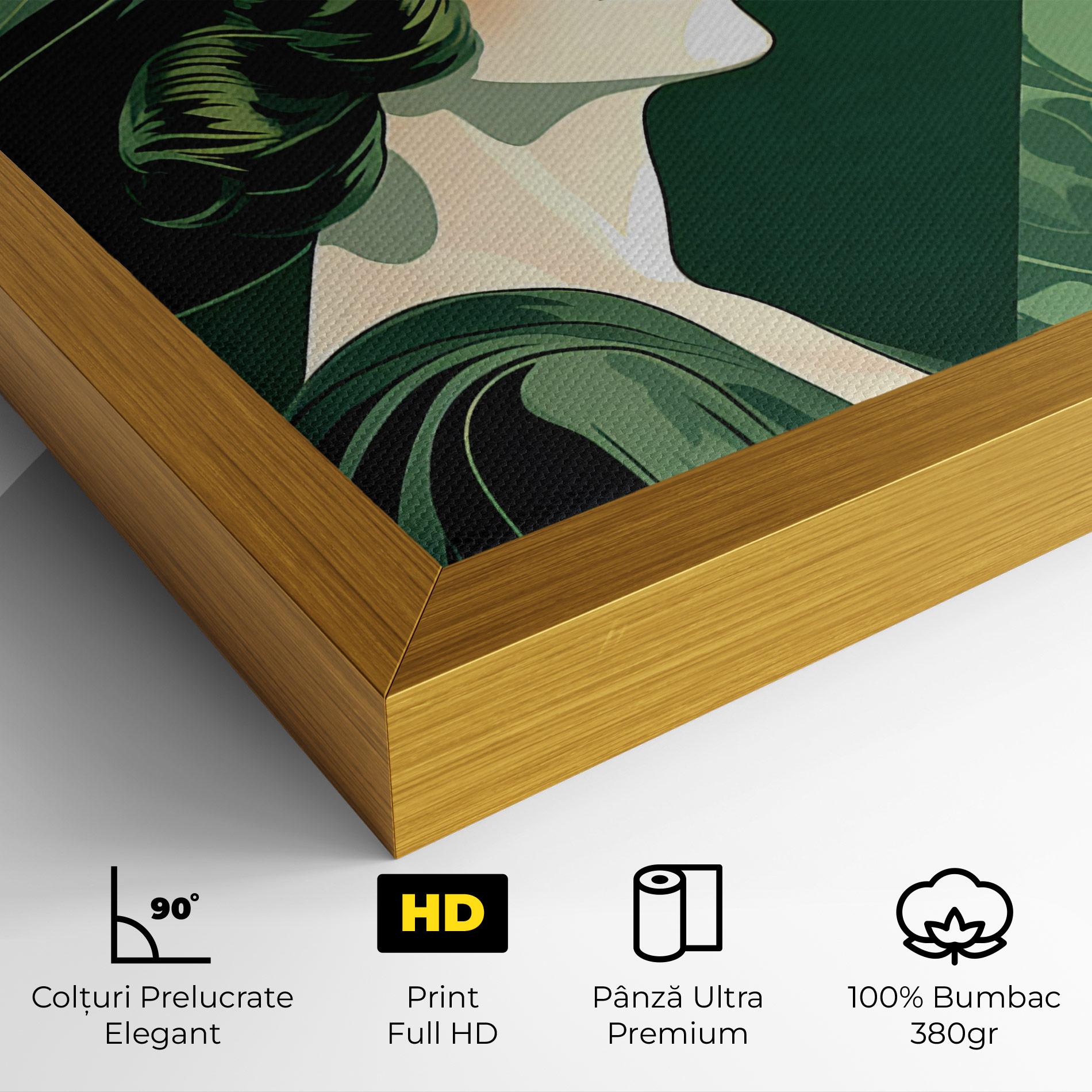 Tablou Canvas Green Woman Painting mockup 4