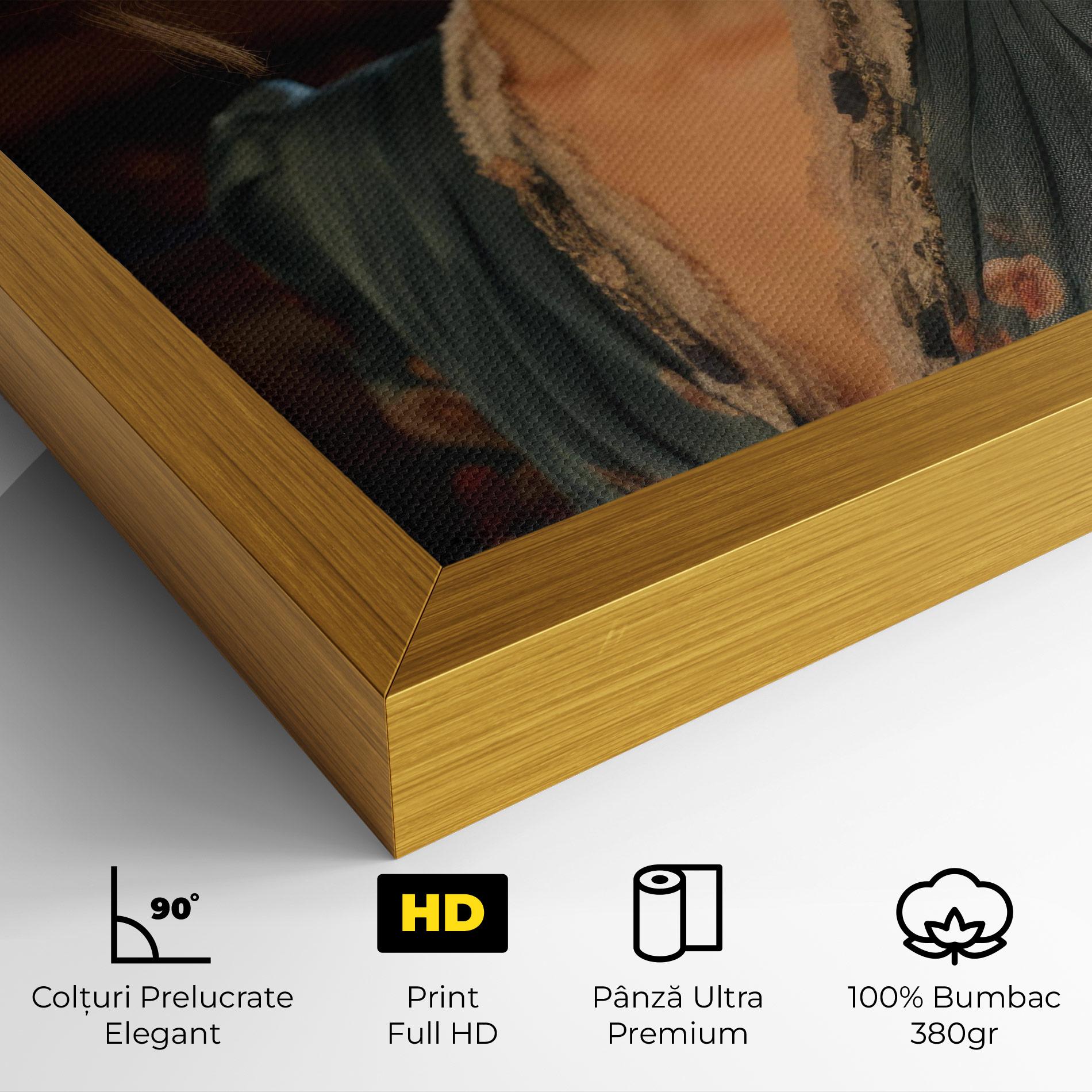 Tablou Canvas Pink Flowers Dress mockup 4