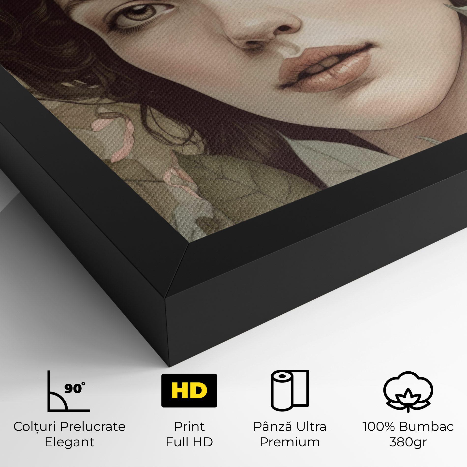 Tablou Canvas Beautiful Vintage Portrait mockup 4