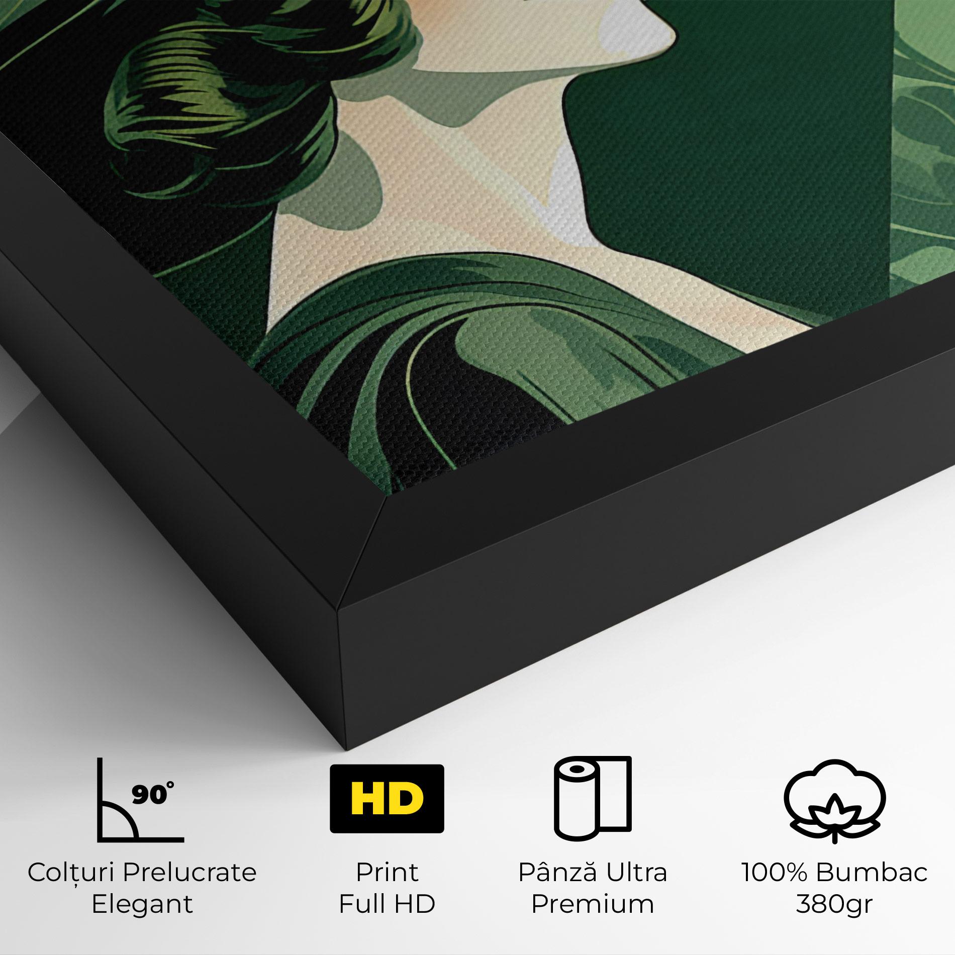Tablou Canvas Green Woman Painting mockup 4