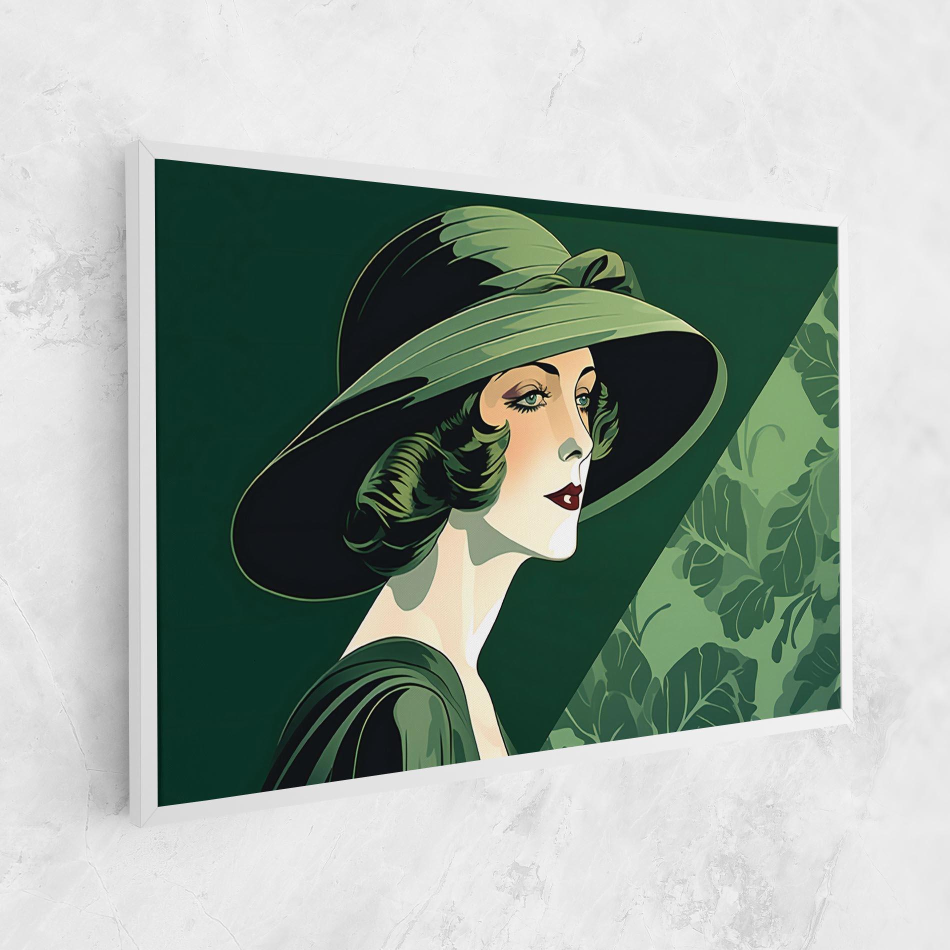 Tablou Canvas Green Woman Painting mockup 1