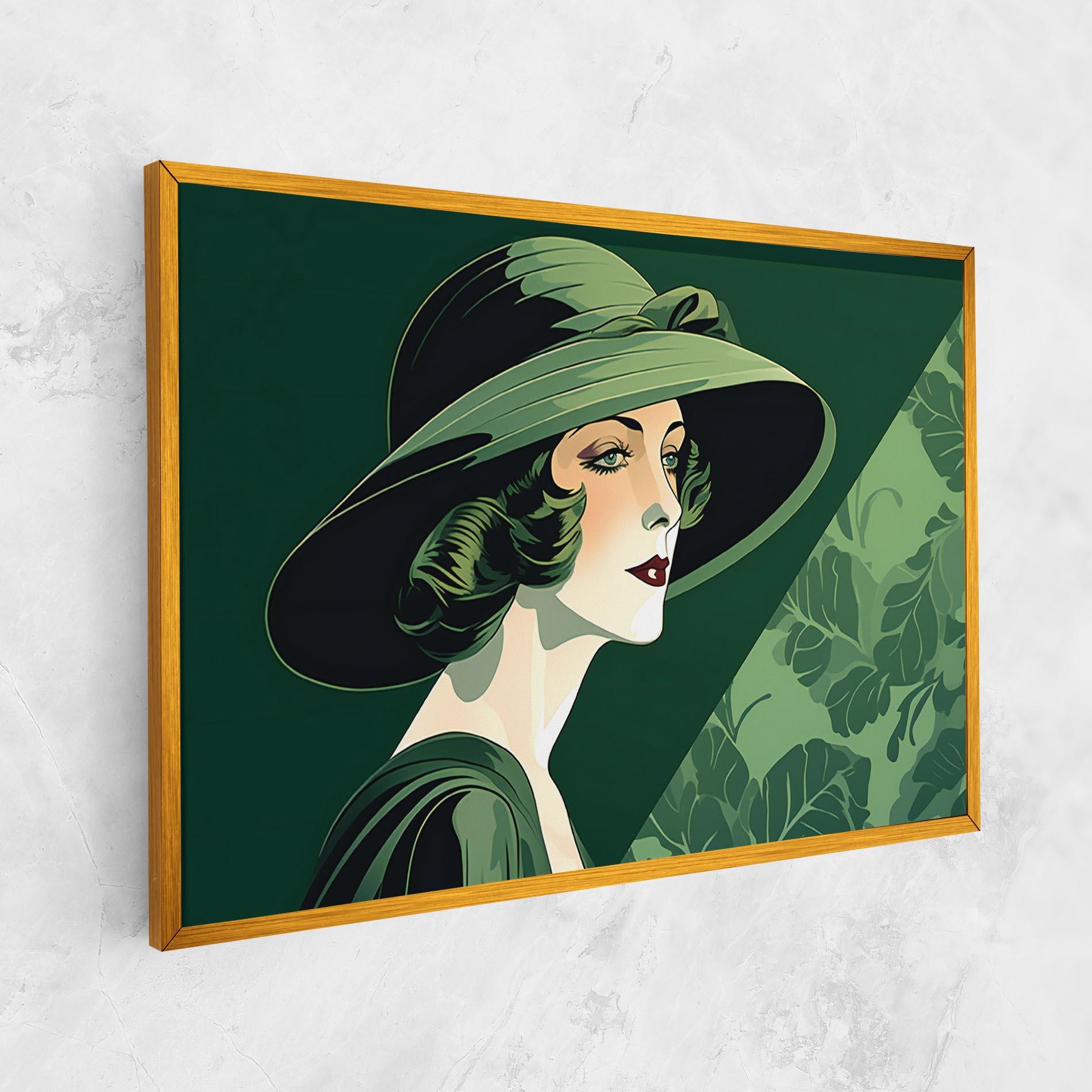 Tablou Canvas Green Woman Painting mockup 1