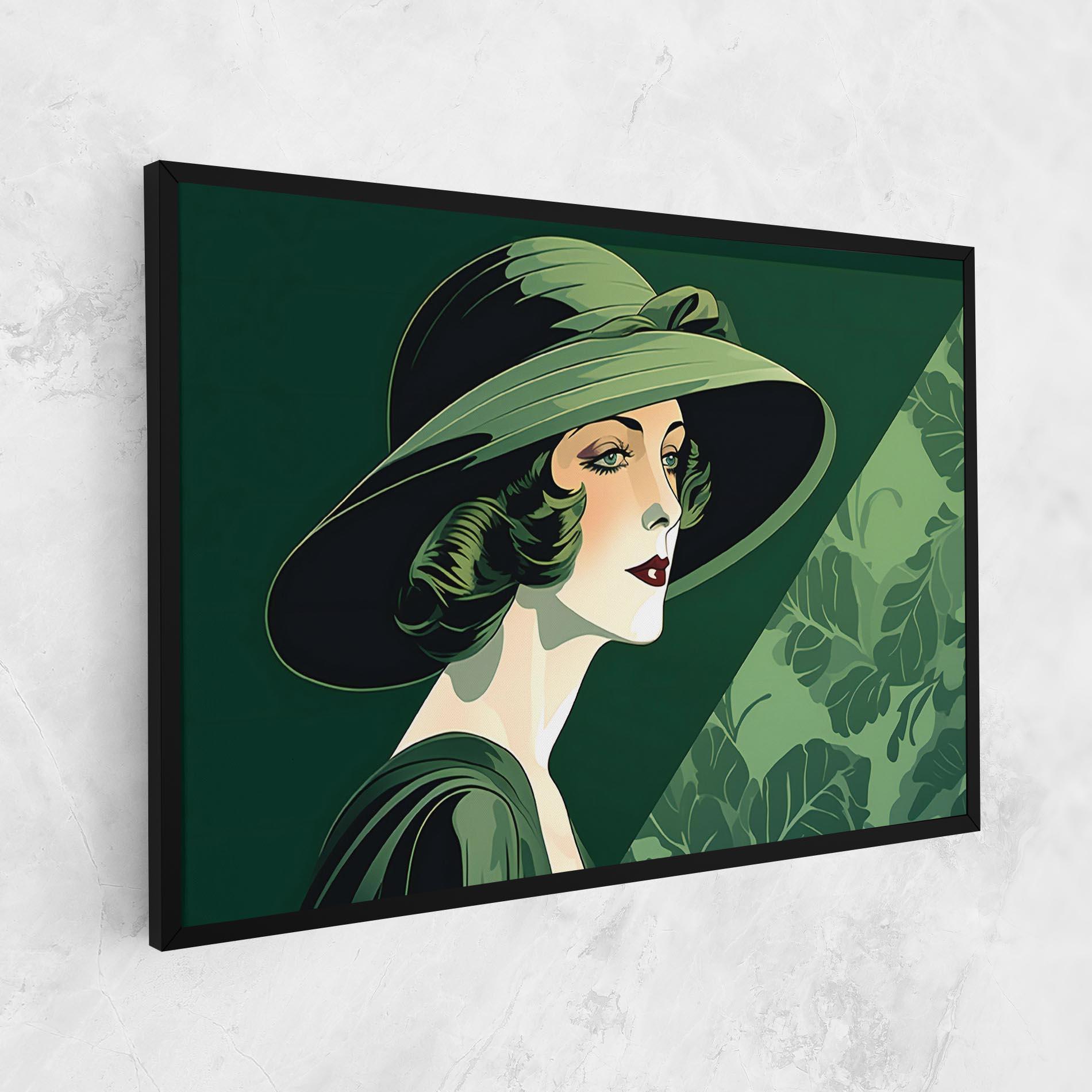 Tablou Canvas Green Woman Painting mockup 1