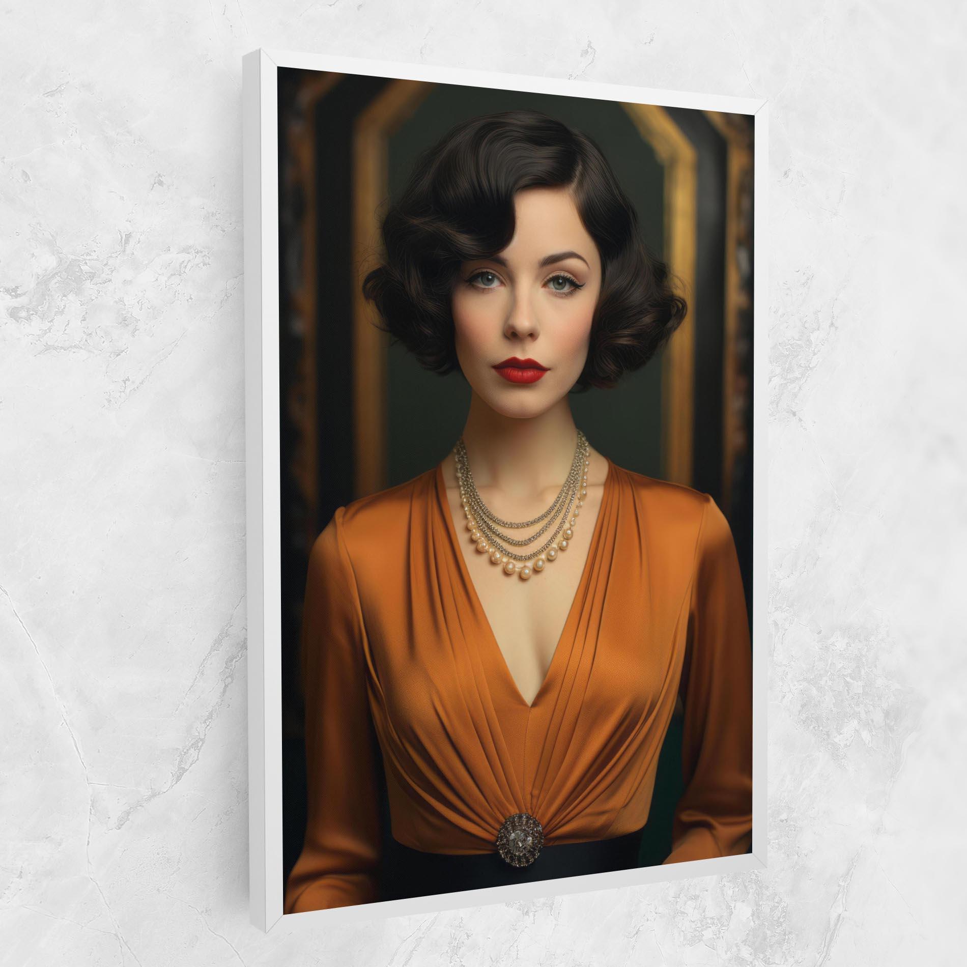 Tablou Canvas Orange Blouse Pearls mockup 1