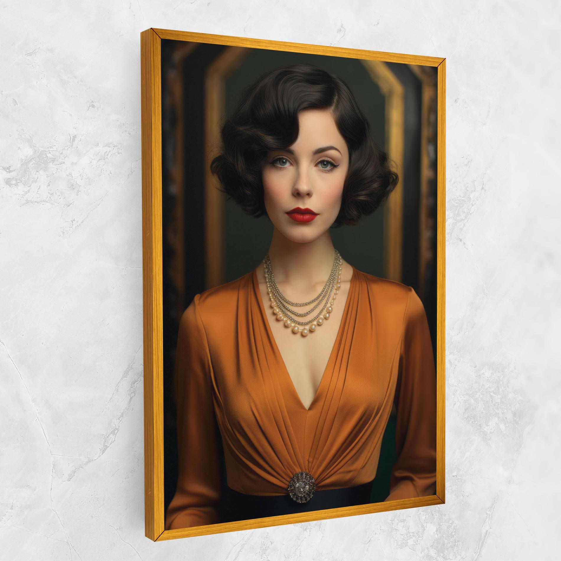 Tablou Canvas Orange Blouse Pearls mockup 1