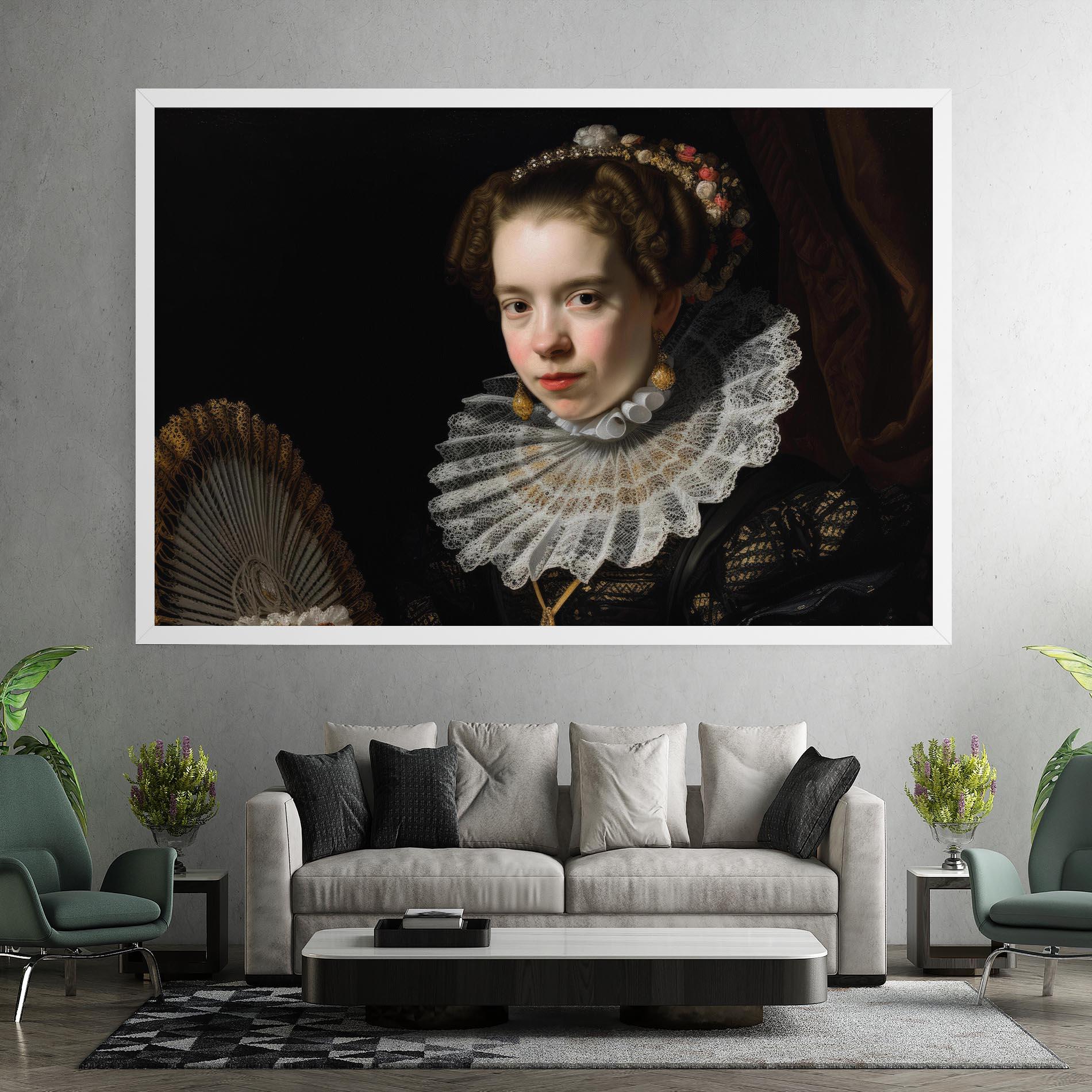 Tablou Canvas Baroque Lady Portrait mockup 7