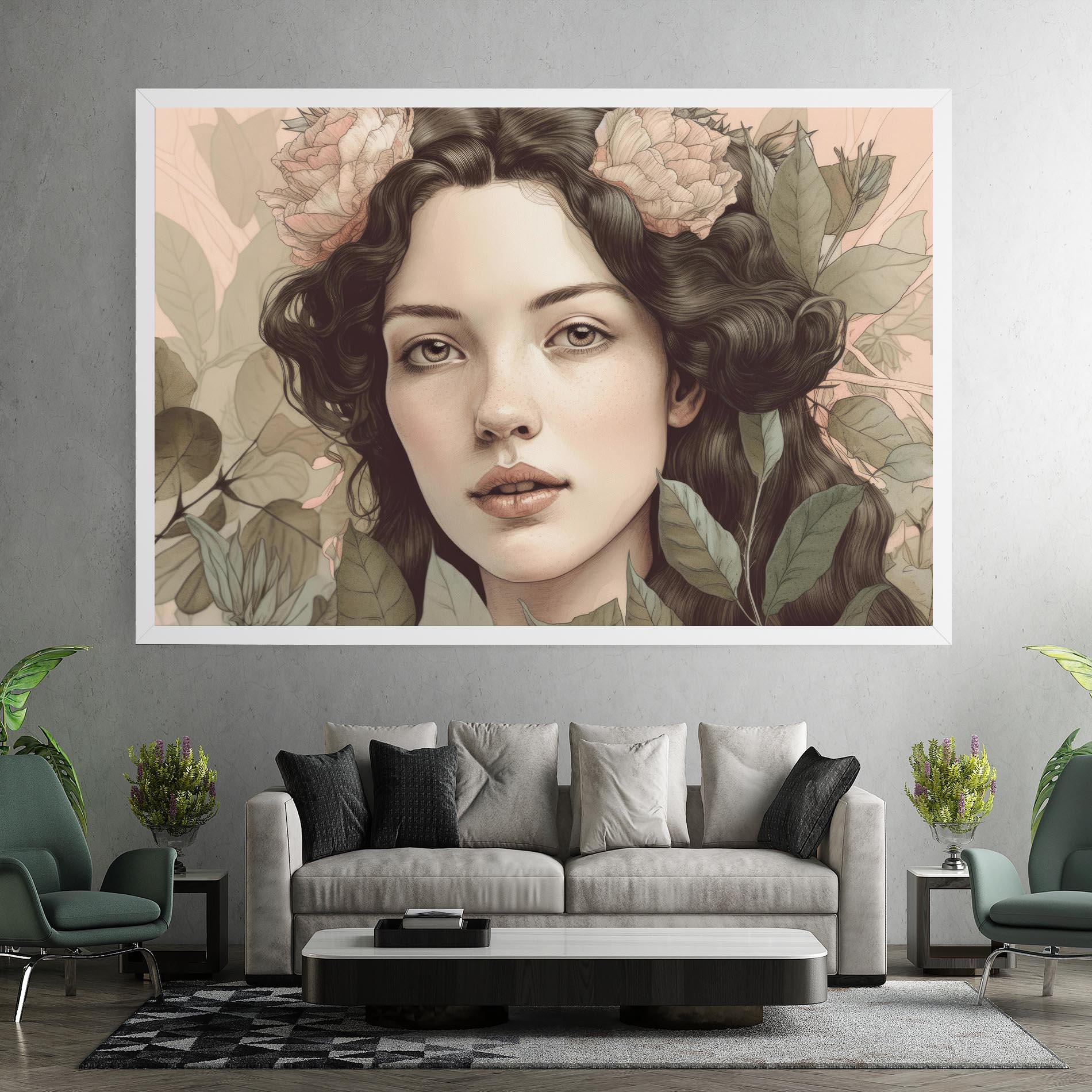 Tablou Canvas Beautiful Vintage Portrait mockup 7