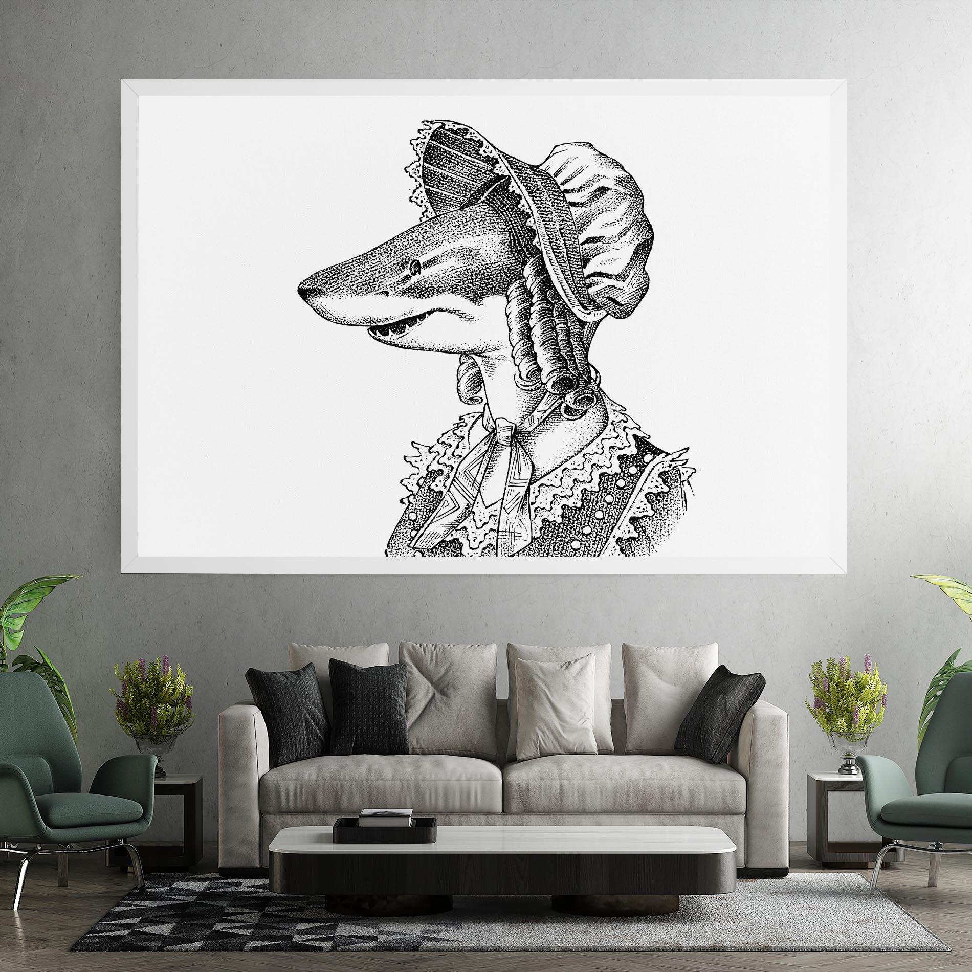 Tablou Canvas Vintage Shark mockup 7