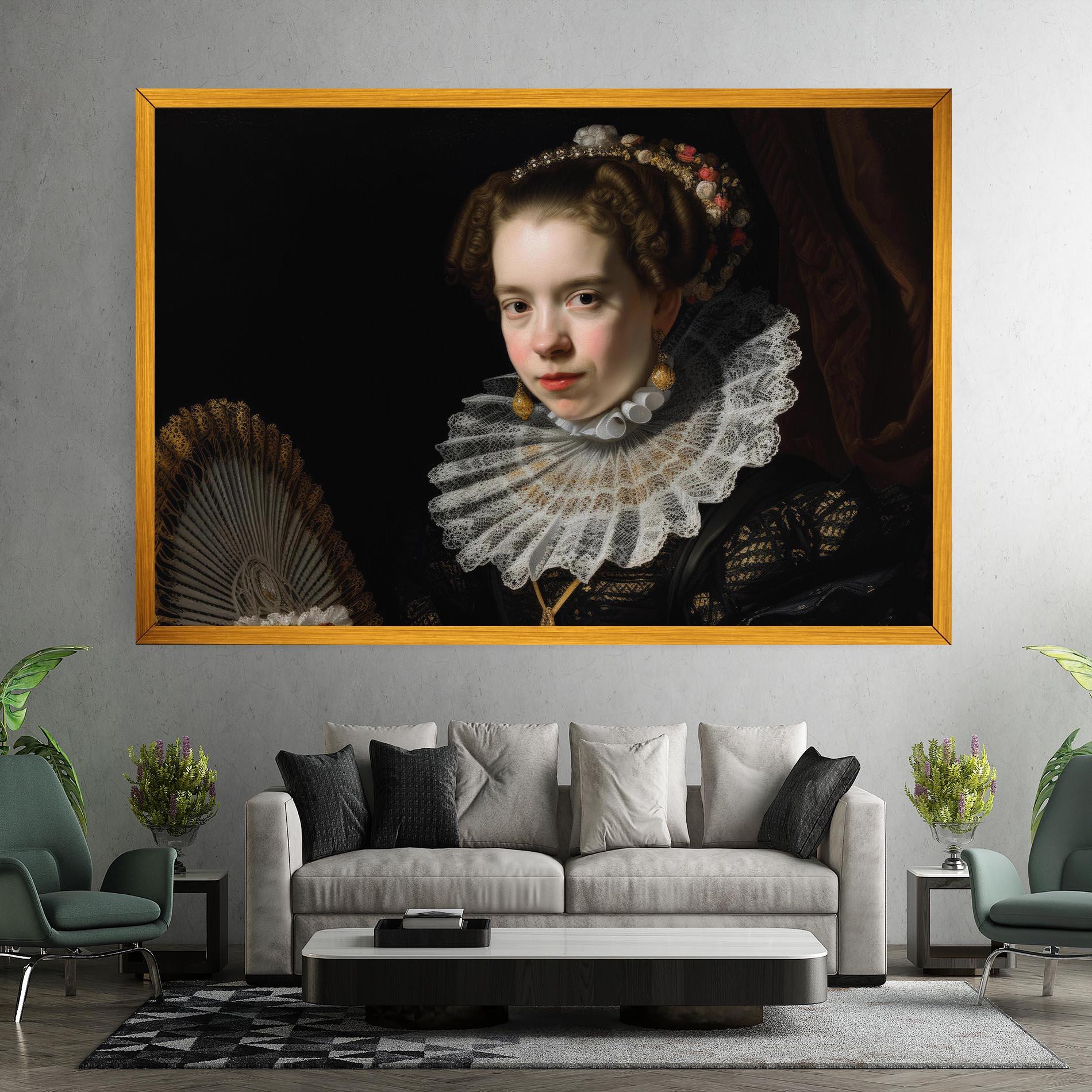 Tablou Canvas Baroque Lady Portrait mockup 7