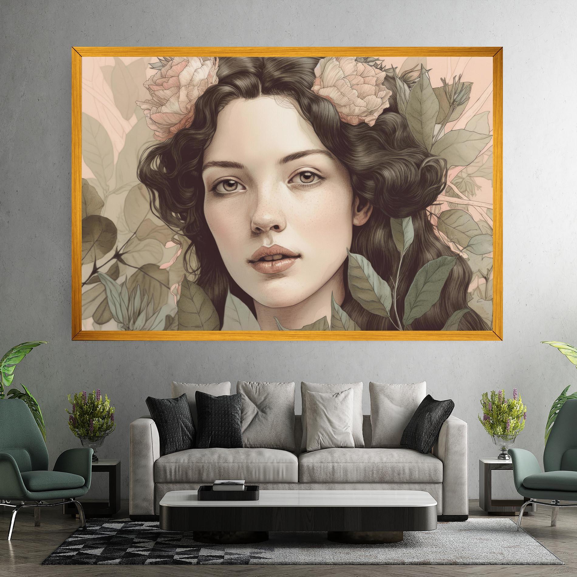 Tablou Canvas Beautiful Vintage Portrait mockup 7