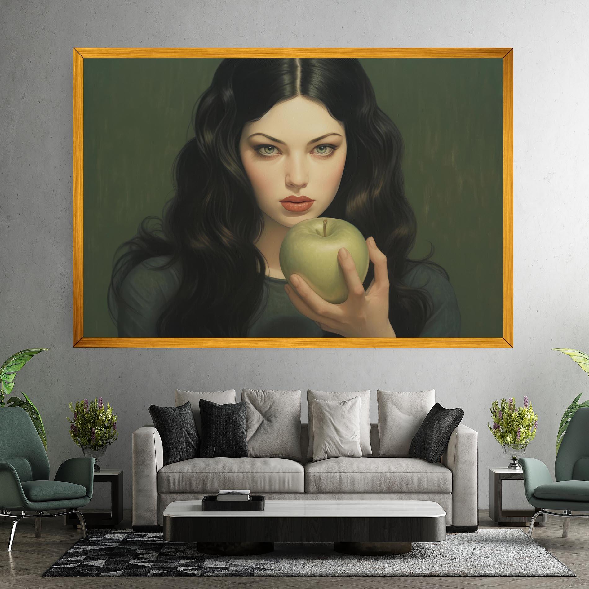 Tablou Canvas Green Apple Painting mockup 7