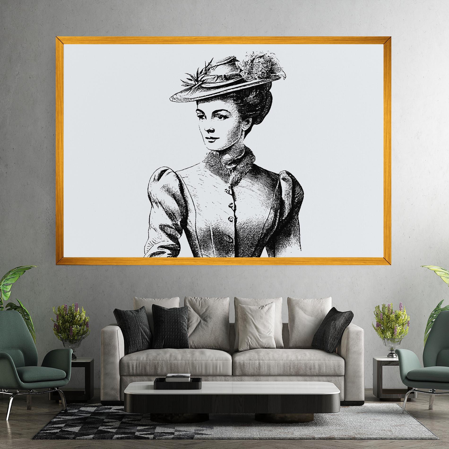 Tablou Canvas Noble Lady Hat mockup 7