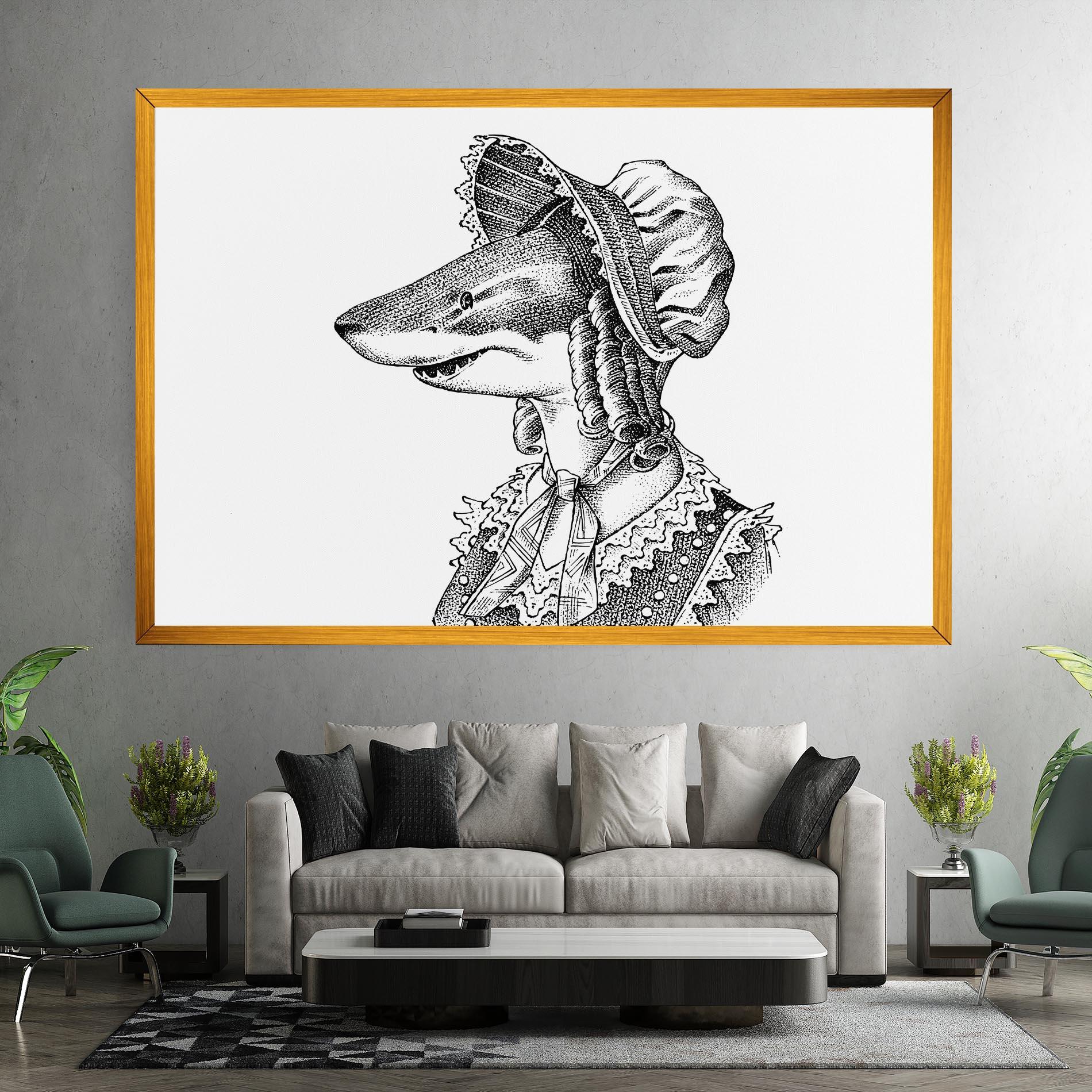 Tablou Canvas Vintage Shark mockup 7