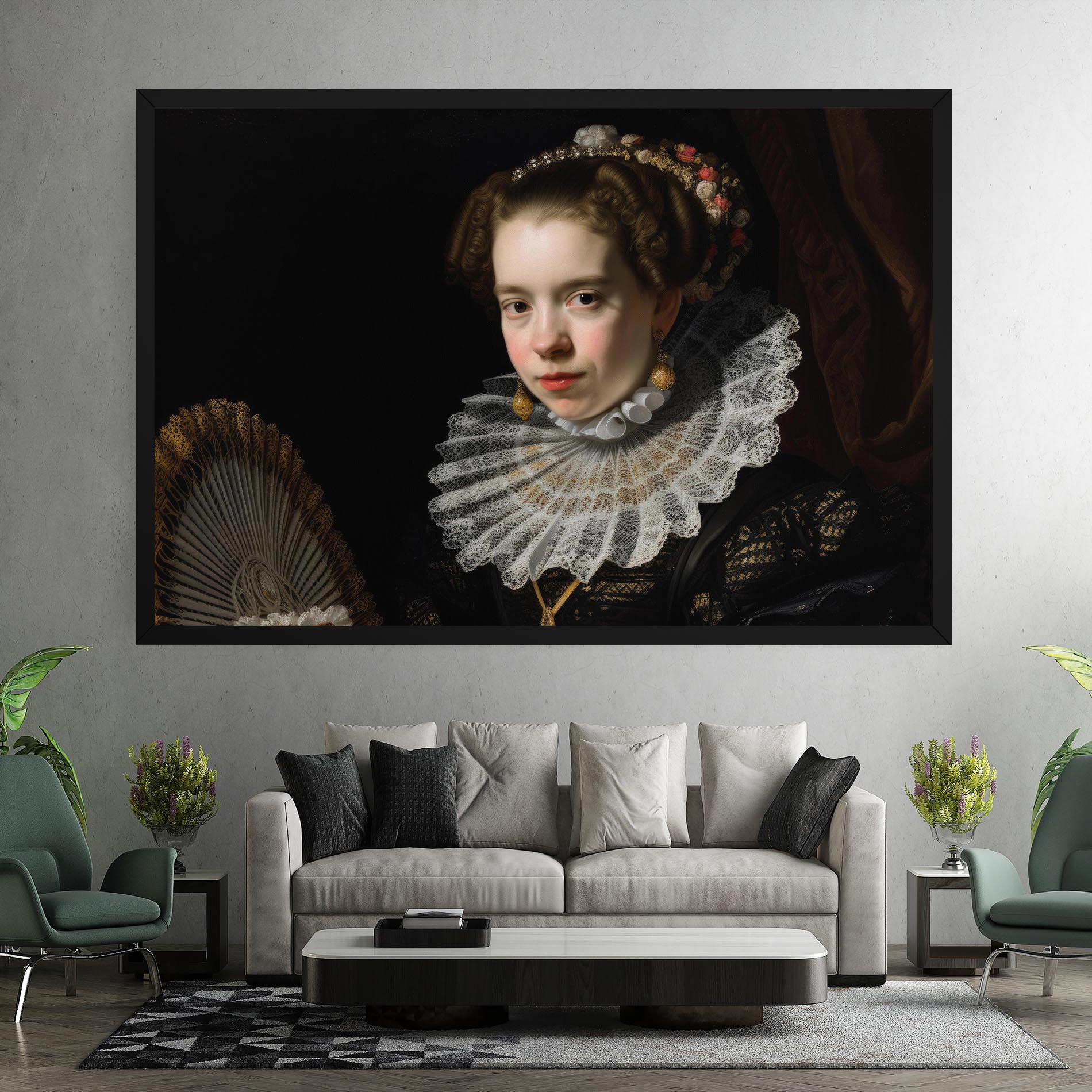 Tablou Canvas Baroque Lady Portrait mockup 7