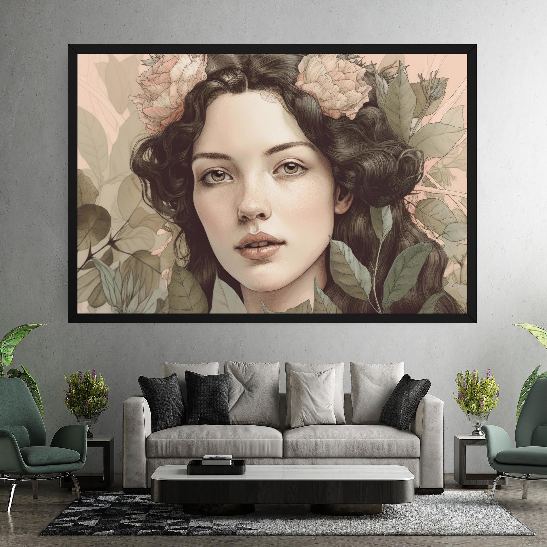 Tablou Canvas Beautiful Vintage Portrait mockup 7