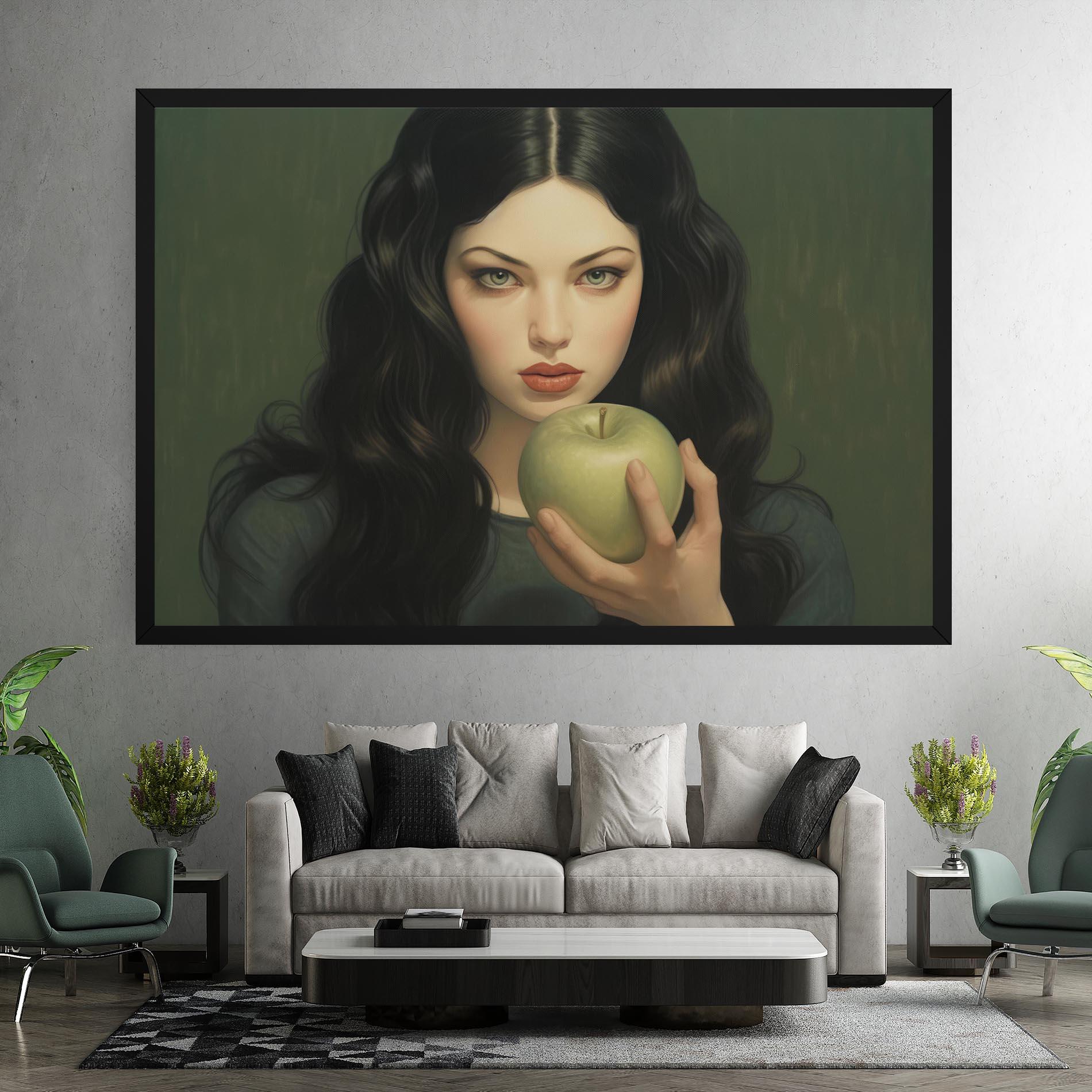 Tablou Canvas Green Apple Painting mockup 7
