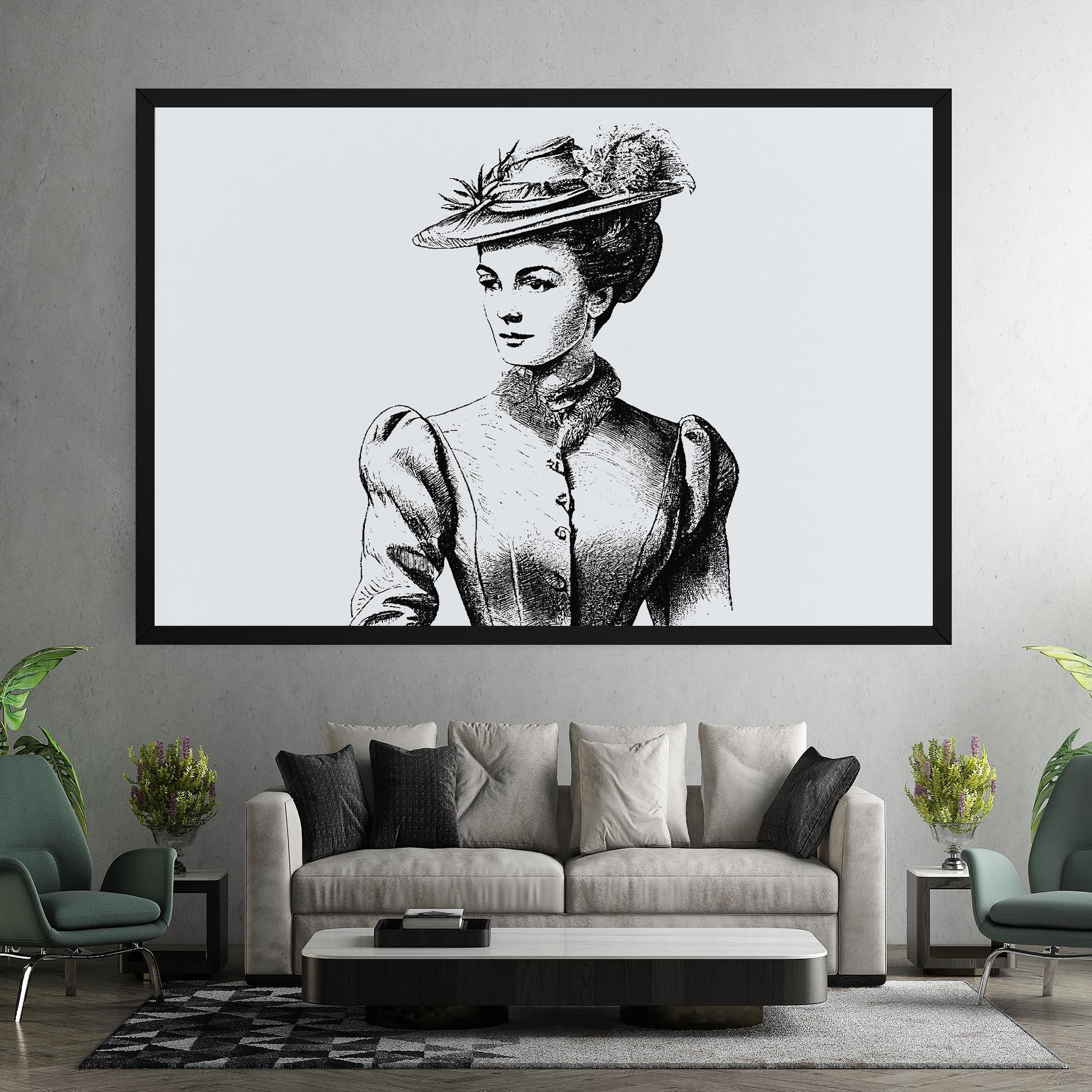 Tablou Canvas Noble Lady Hat mockup 7