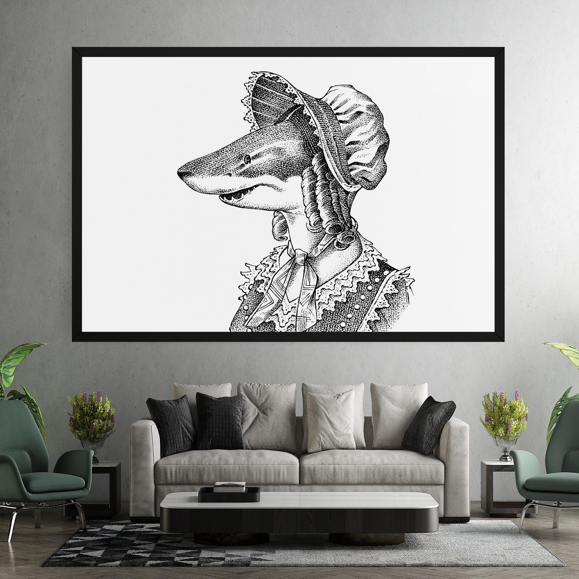 Tablou Canvas Vintage Shark mockup 7