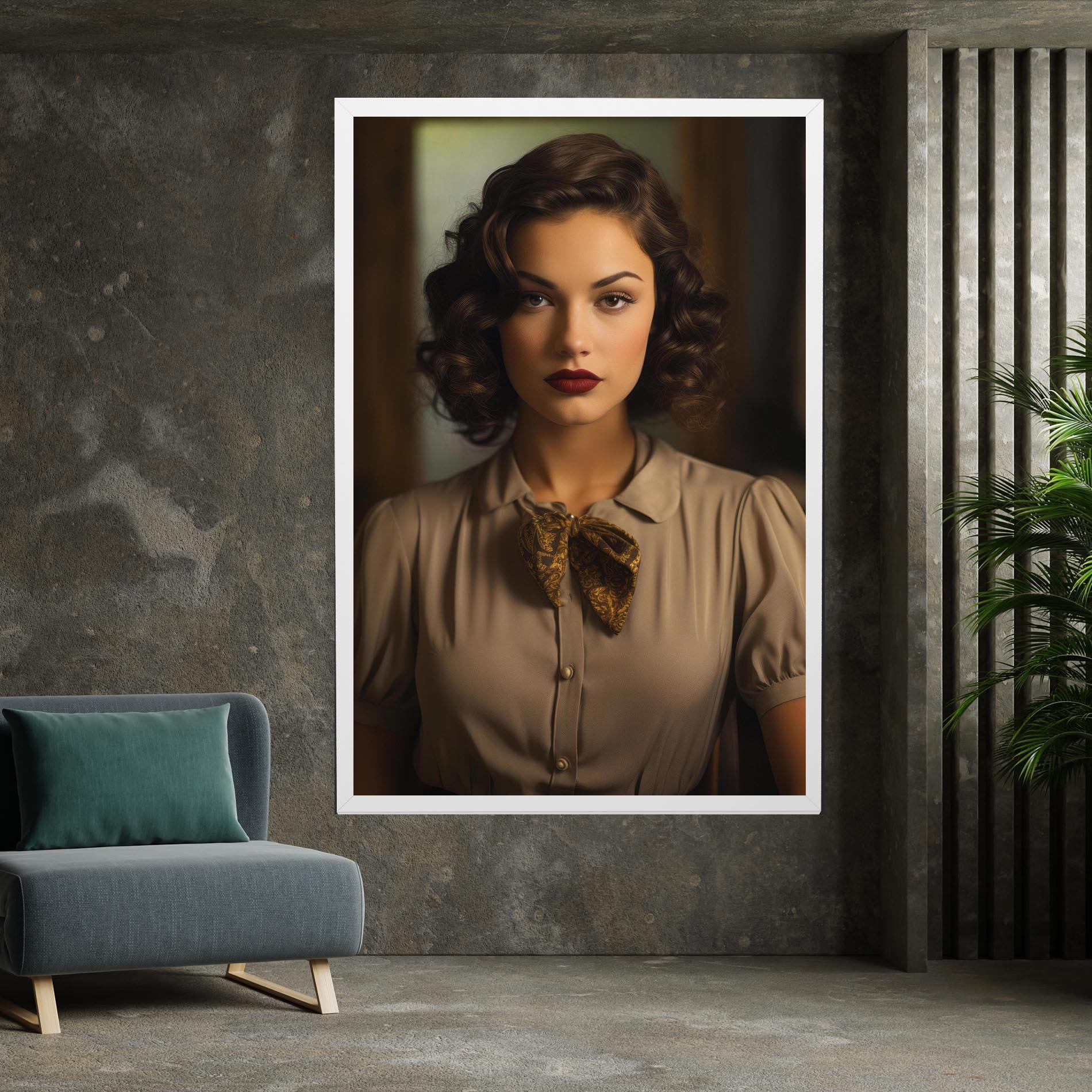 Tablou Canvas Beige Vintage Blouse mockup 7