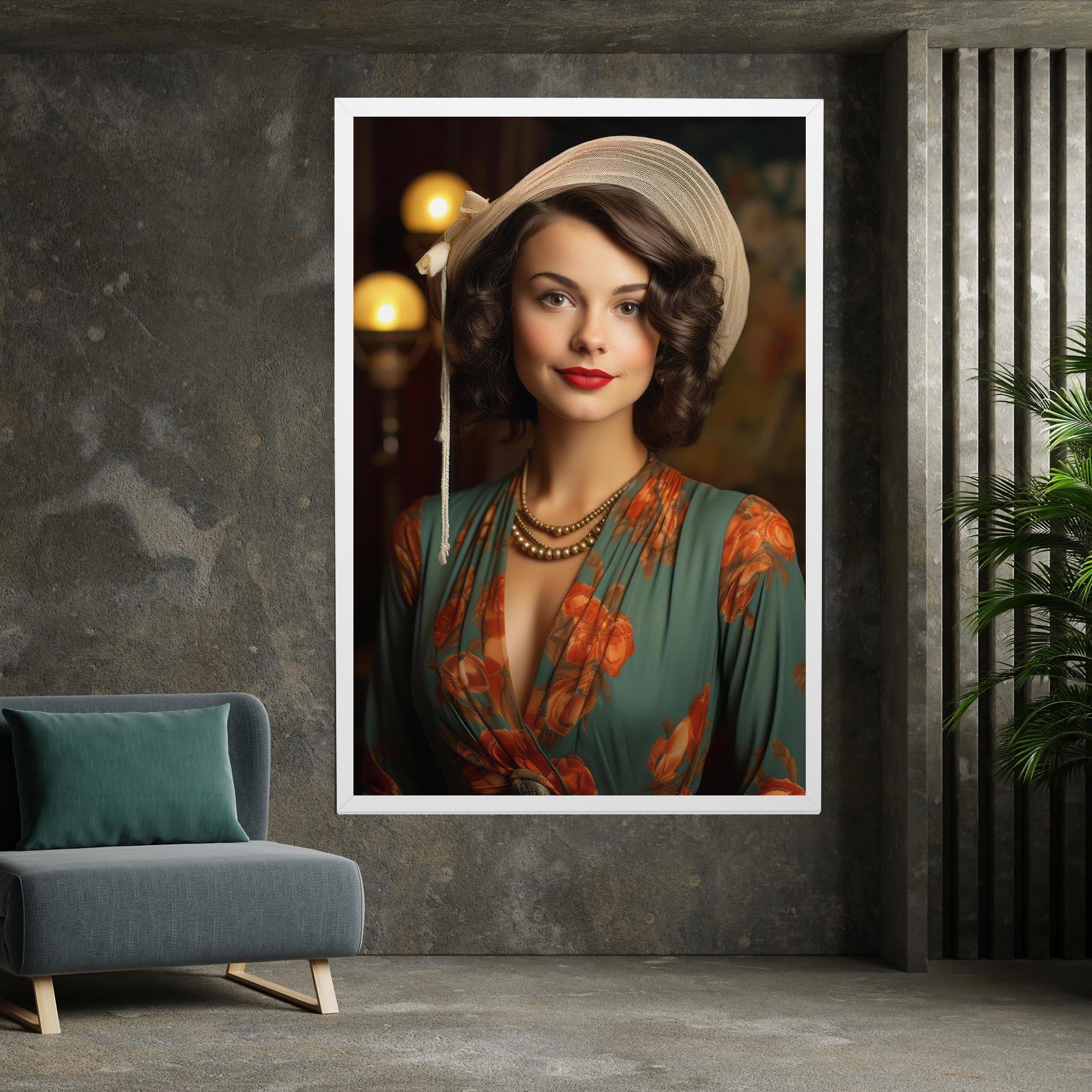 Tablou Canvas Green Orange Blouse mockup 7