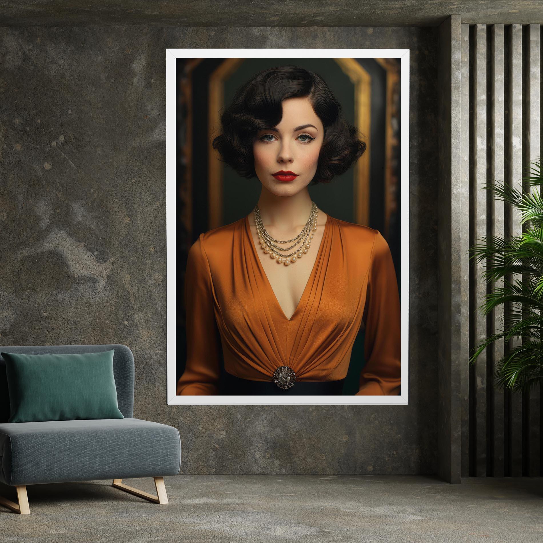 Tablou Canvas Orange Blouse Pearls mockup 7