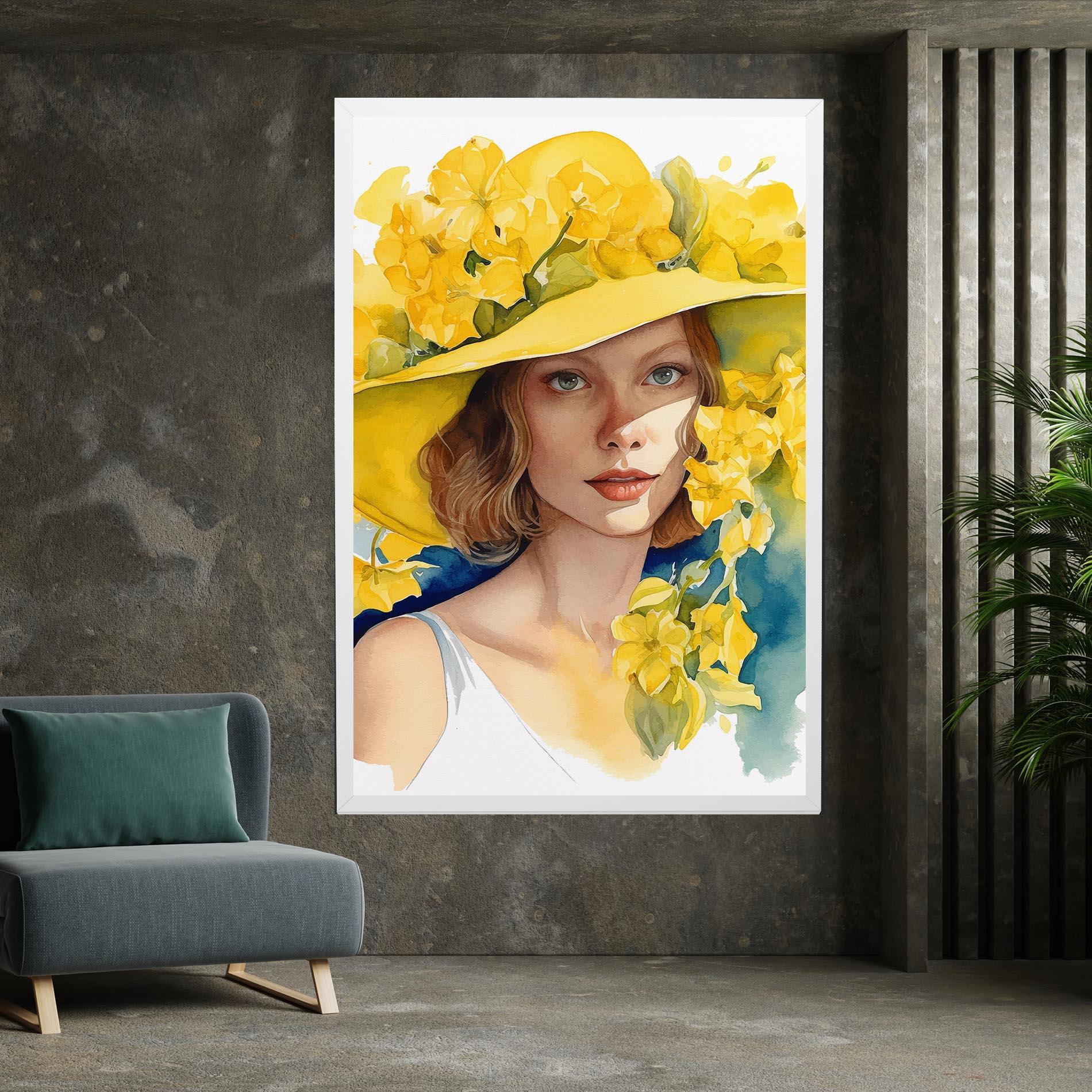 Tablou Canvas Yellow Hat Flowers mockup 7