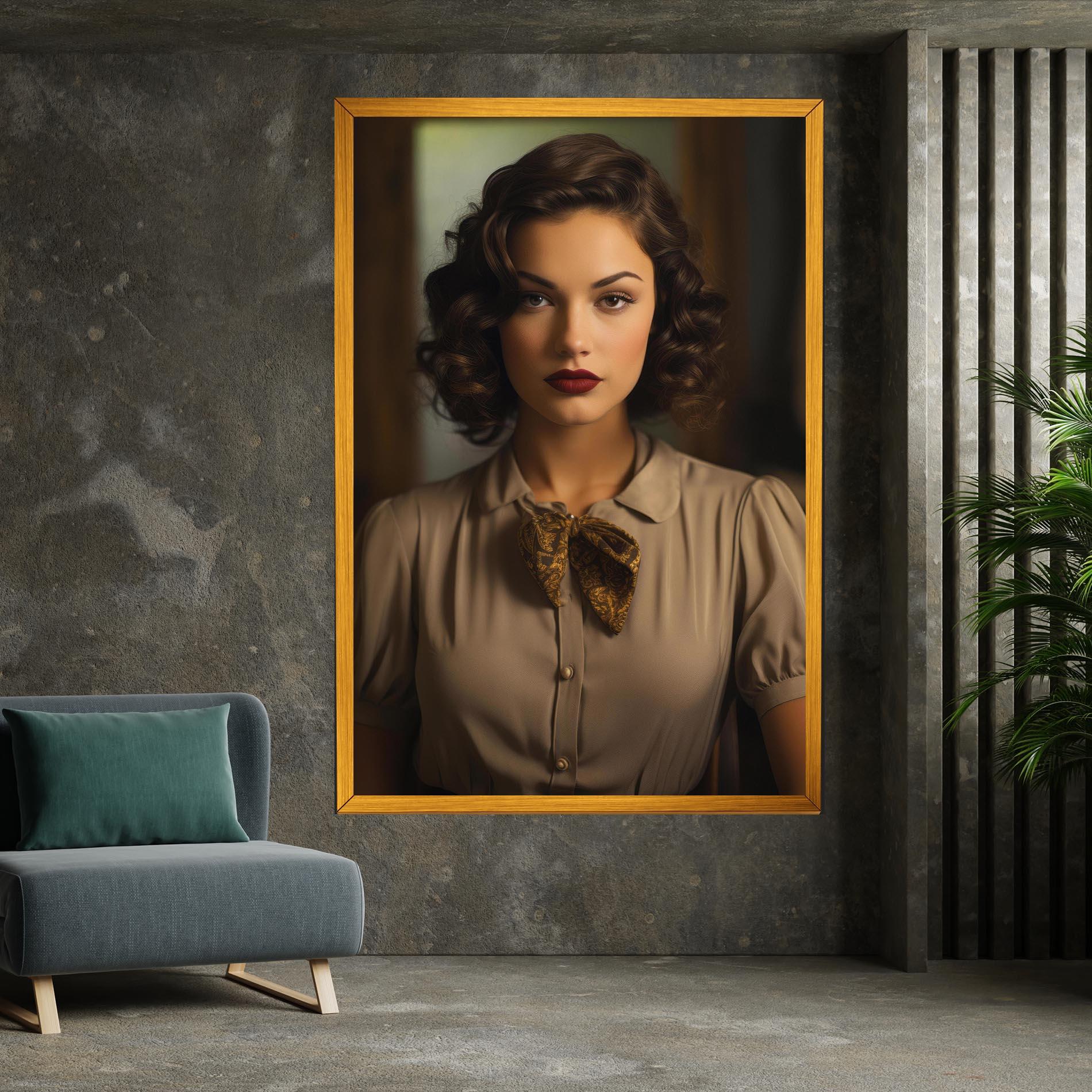 Tablou Canvas Beige Vintage Blouse mockup 7