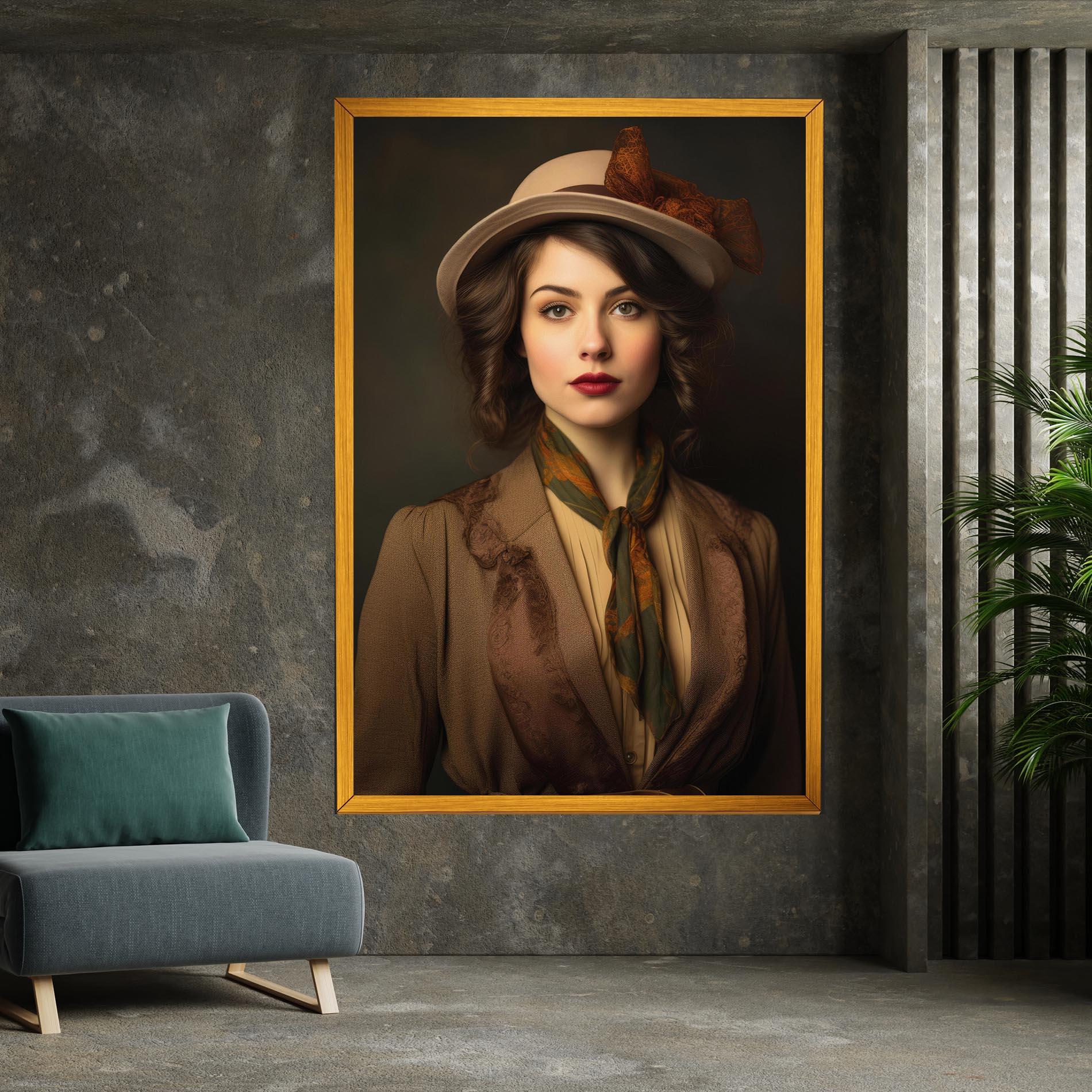 Tablou Canvas Cream Vintage Hat mockup 7