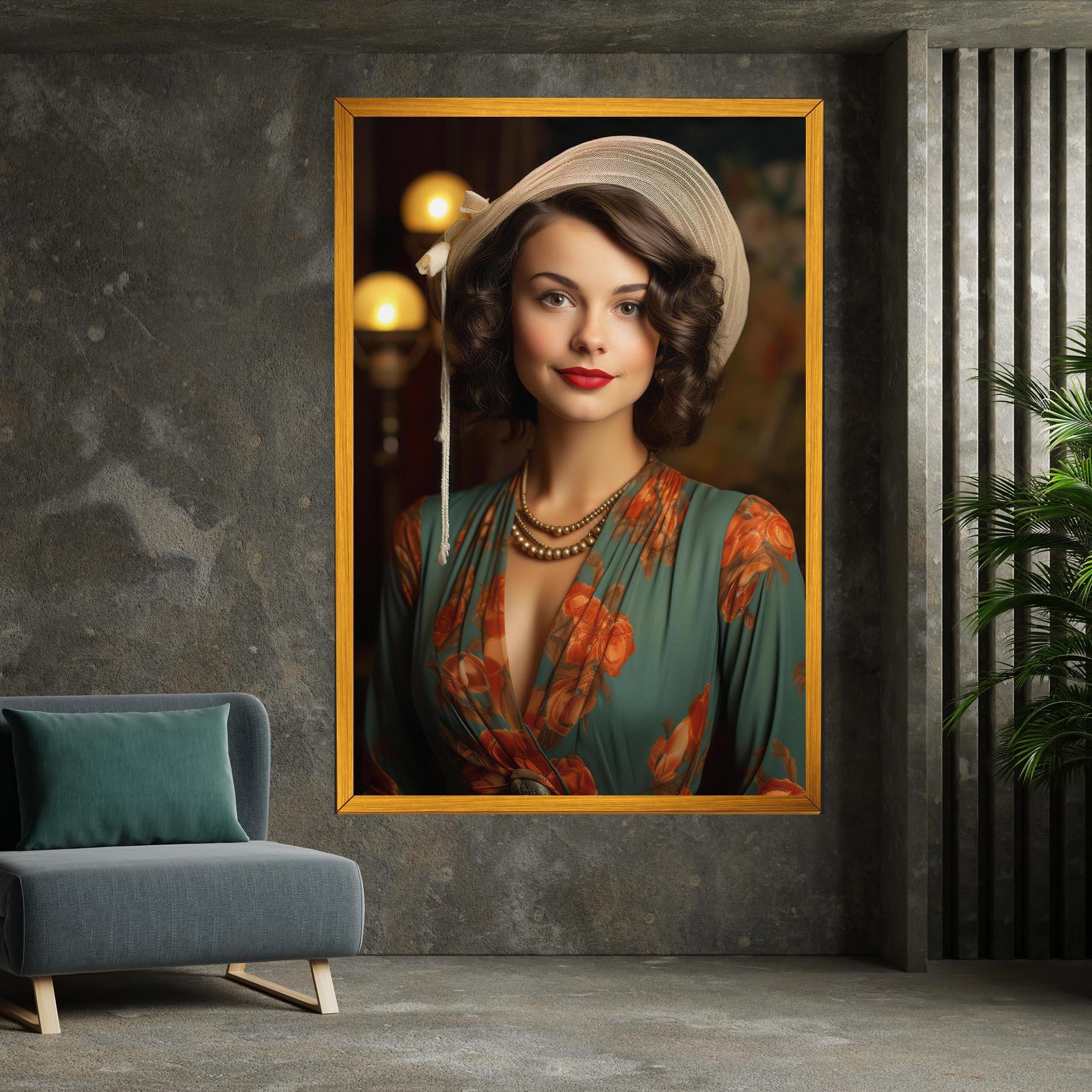 Tablou Canvas Green Orange Blouse mockup 7