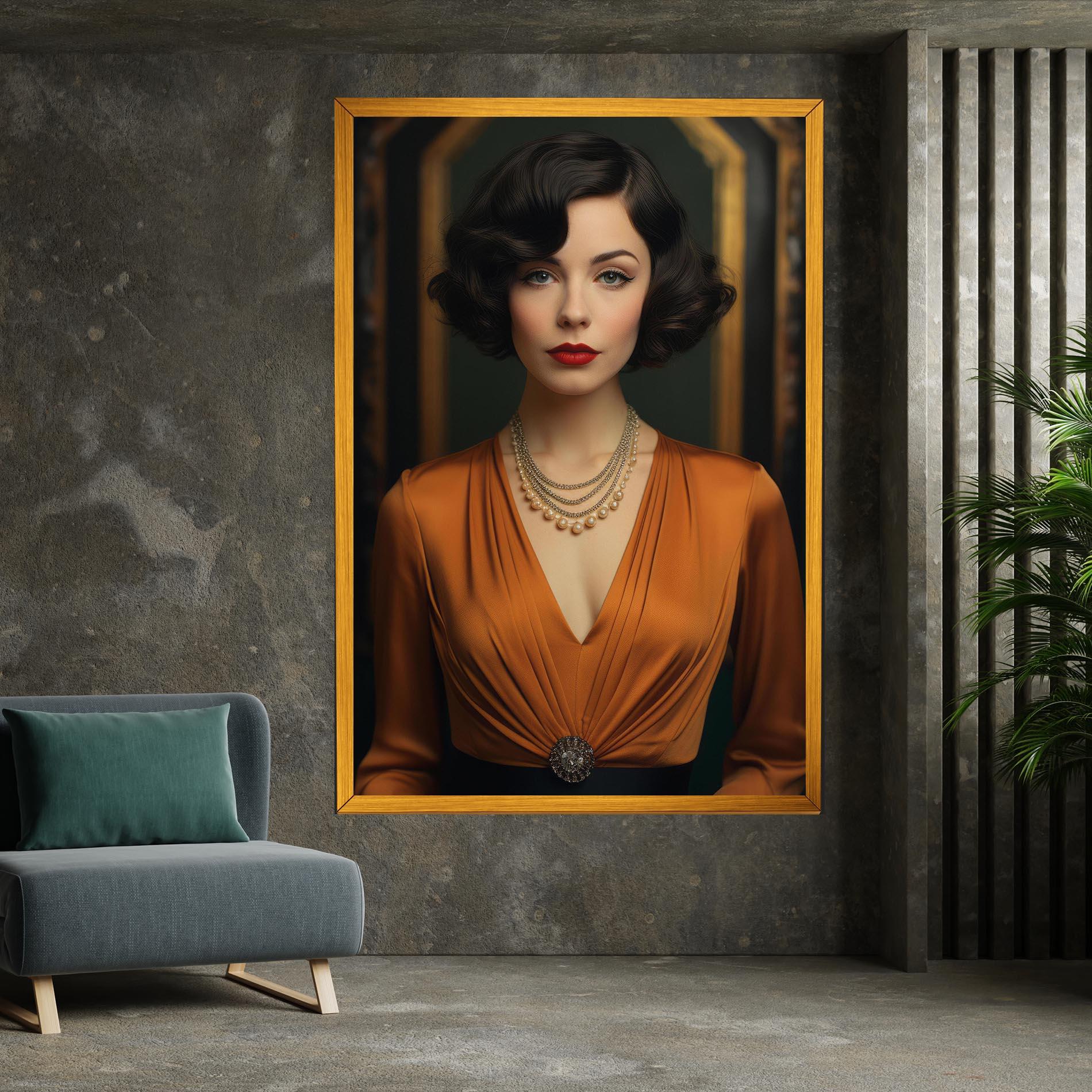 Tablou Canvas Orange Blouse Pearls mockup 7