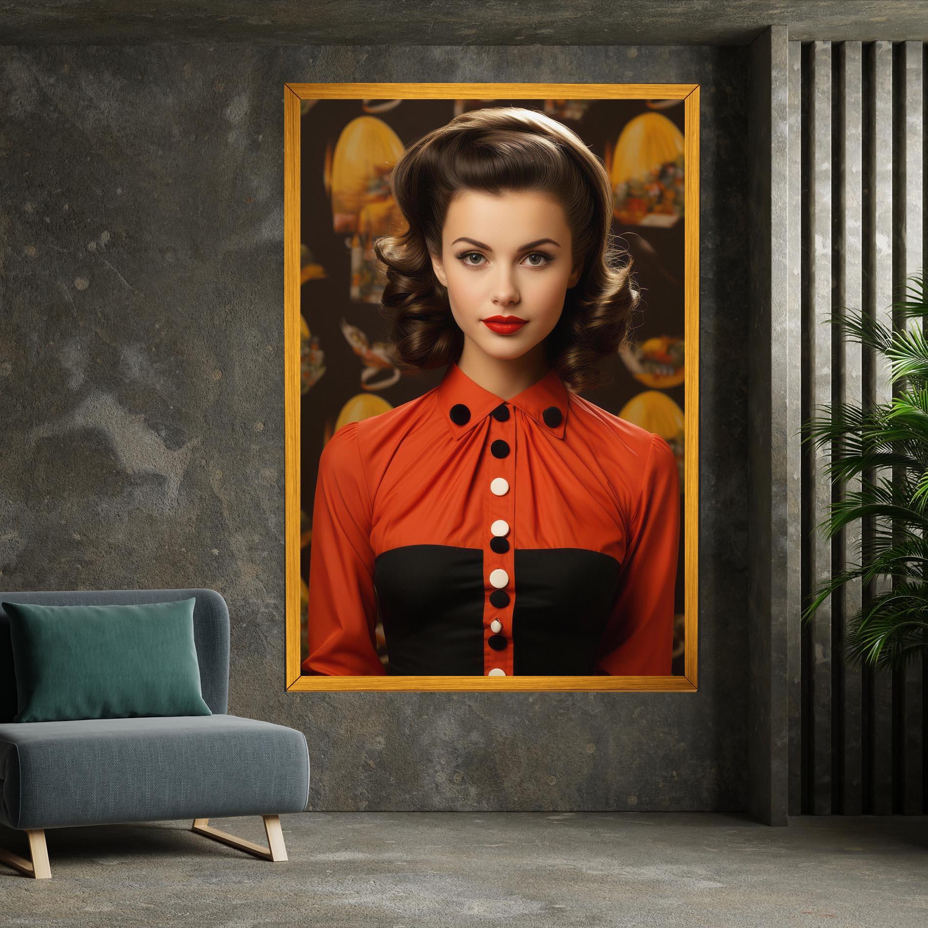 Tablou Canvas Vintage Red Black mockup 7