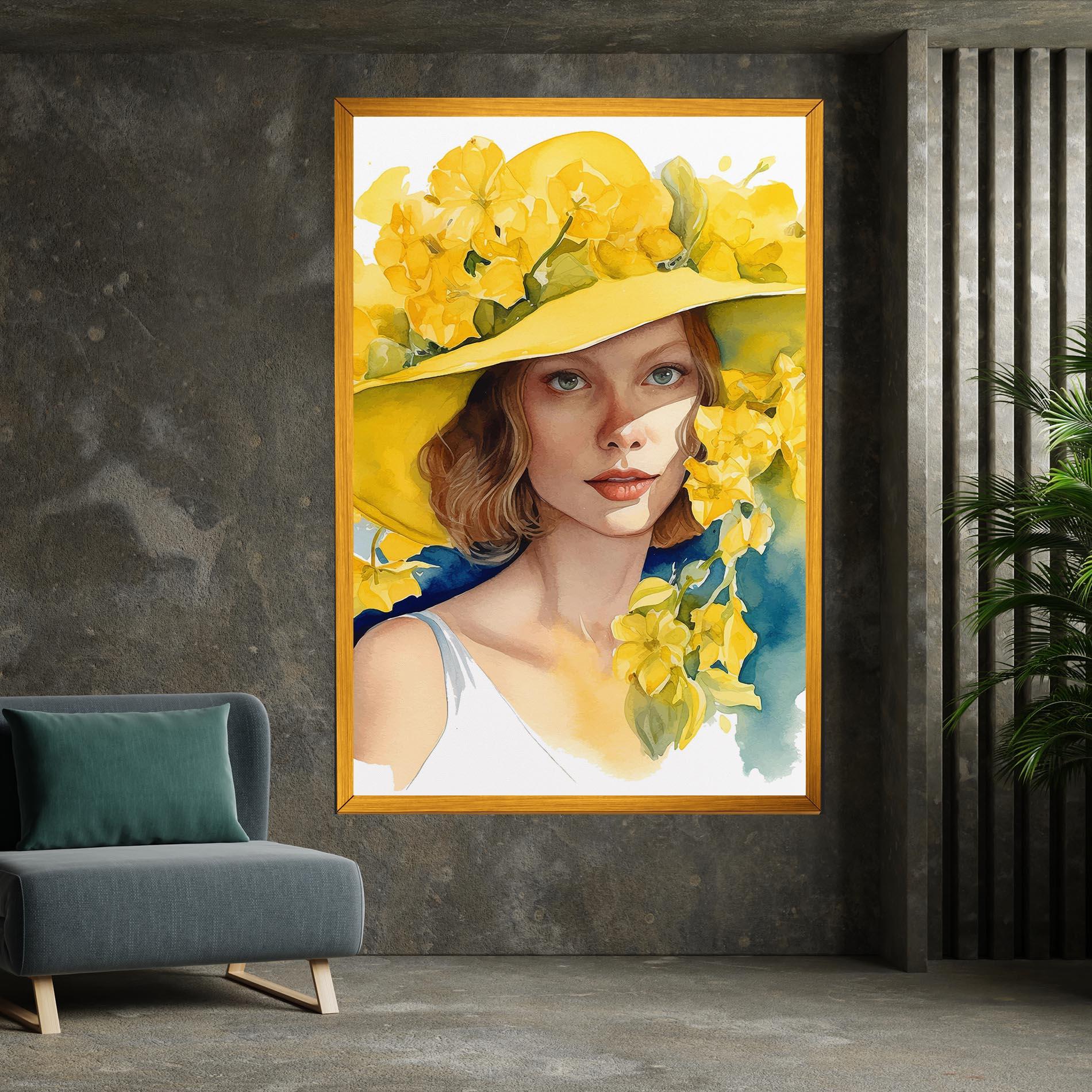 Tablou Canvas Yellow Hat Flowers mockup 7