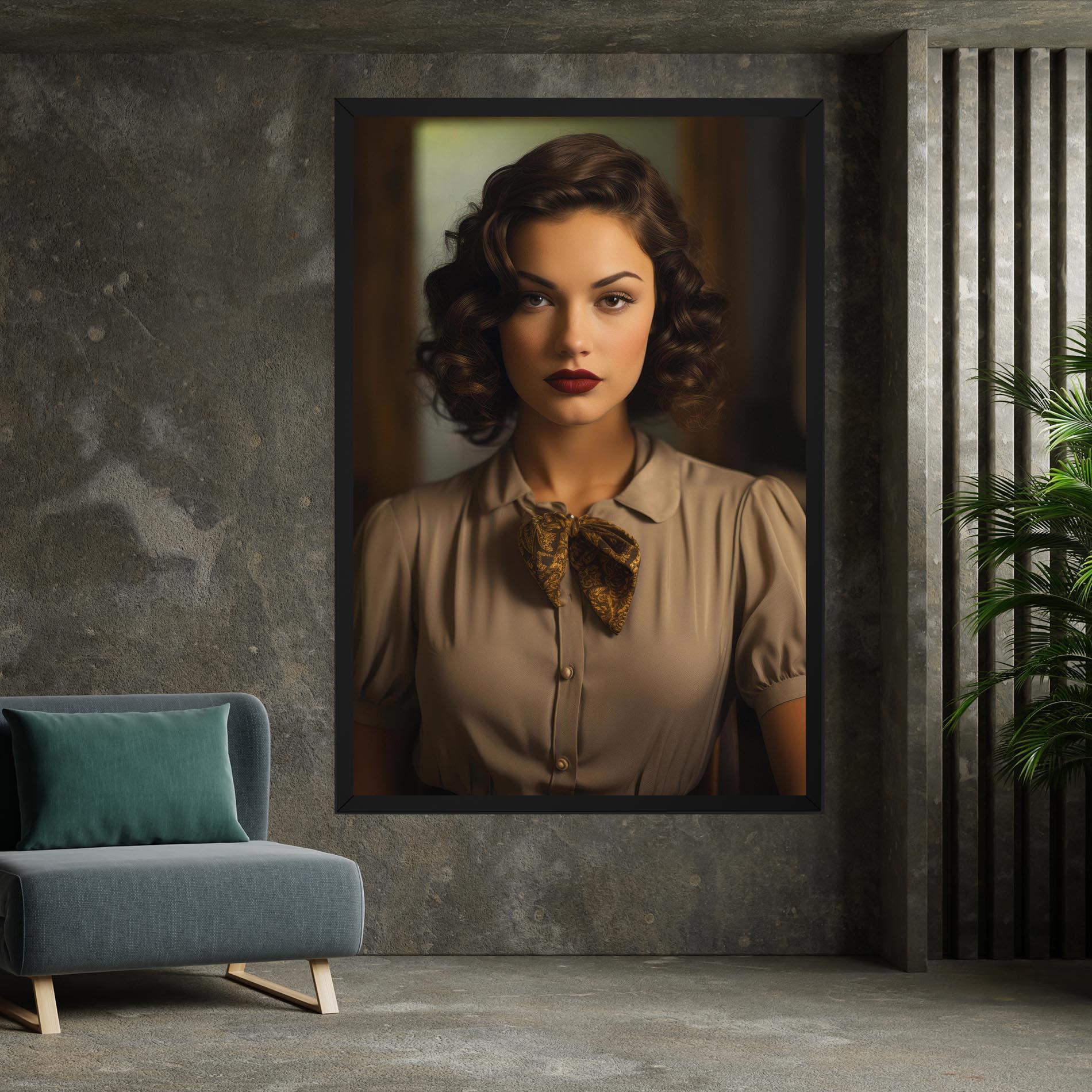 Tablou Canvas Beige Vintage Blouse mockup 7