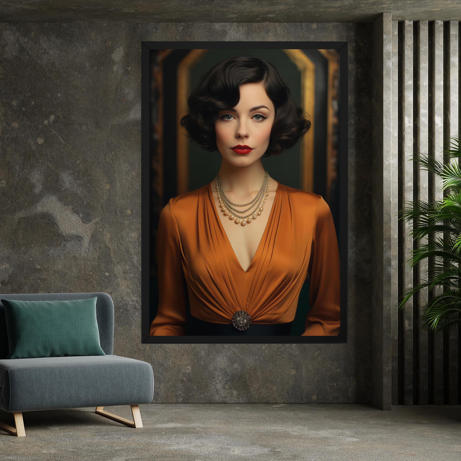 Tablou Canvas Orange Blouse Pearls mockup 7