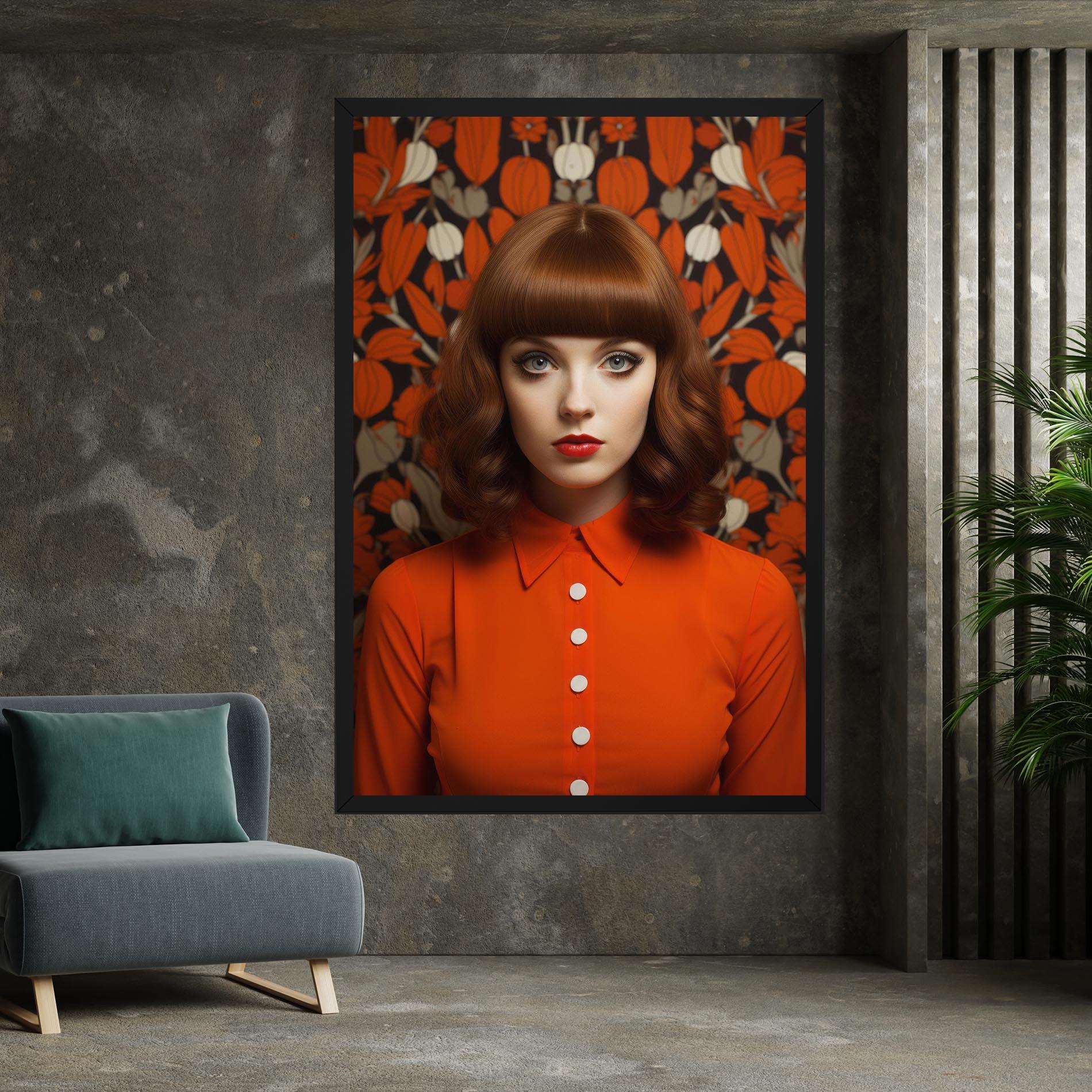 Tablou Canvas Orange Blouse Woman mockup 7