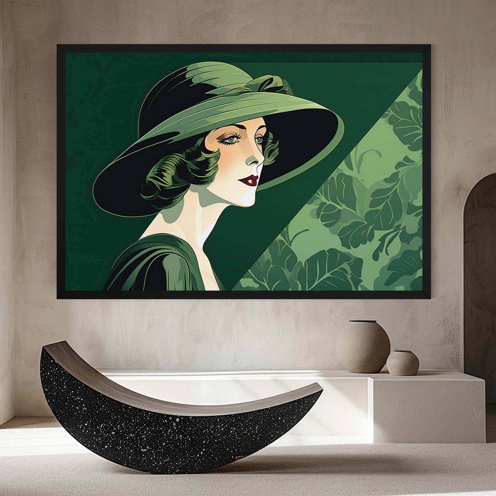 Tablou Canvas Green Woman Painting mockup 8
