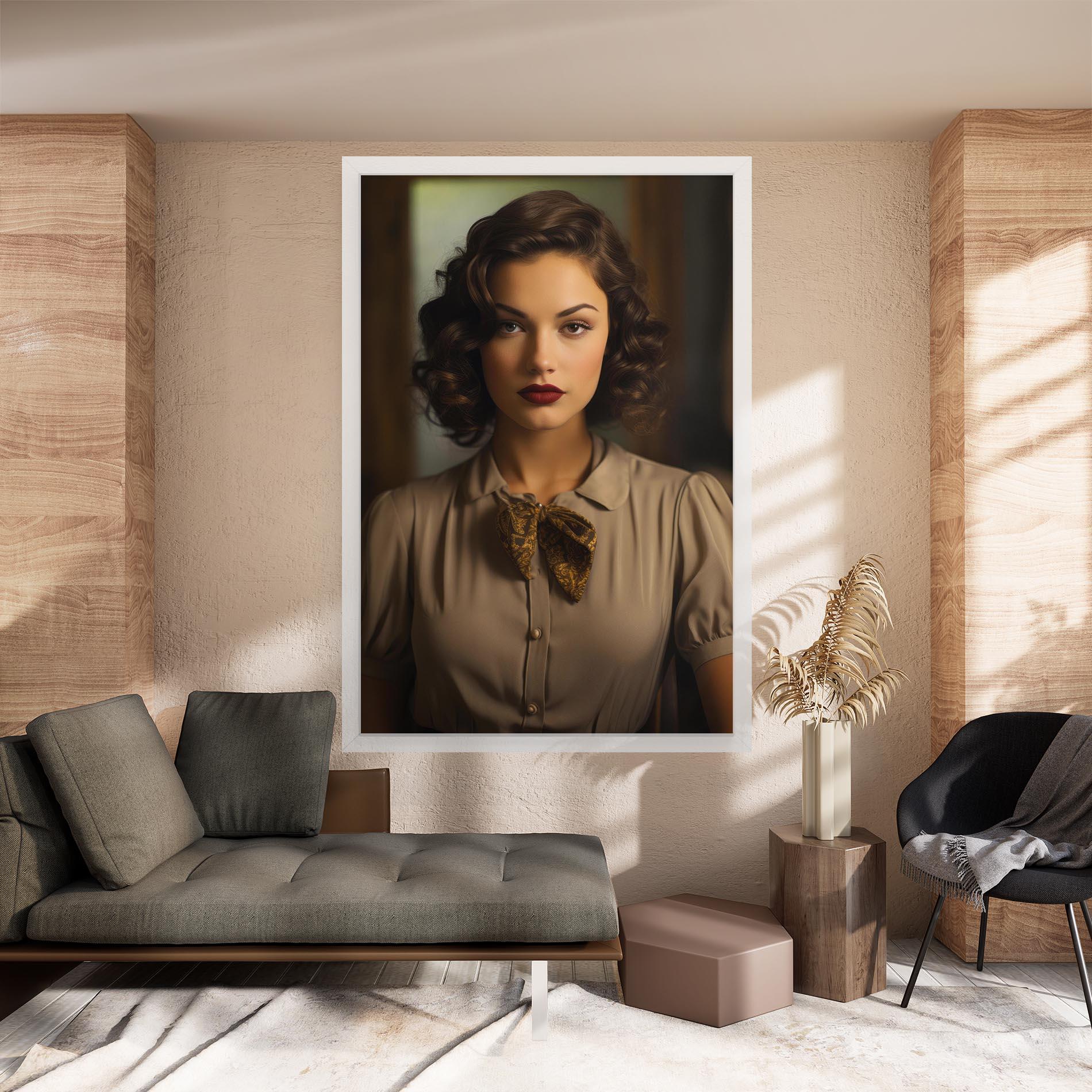 Tablou Canvas Beige Vintage Blouse mockup 8