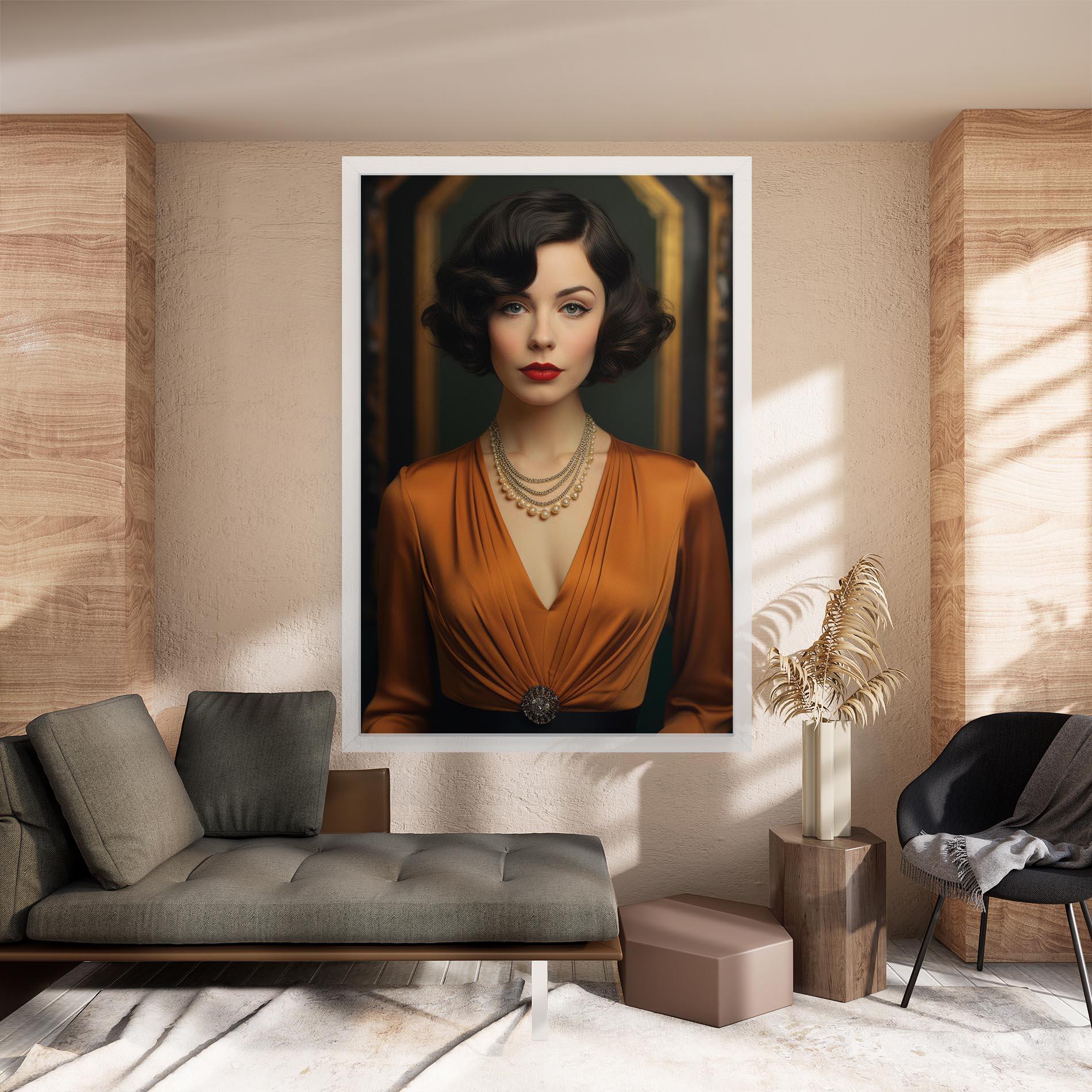 Tablou Canvas Orange Blouse Pearls mockup 8