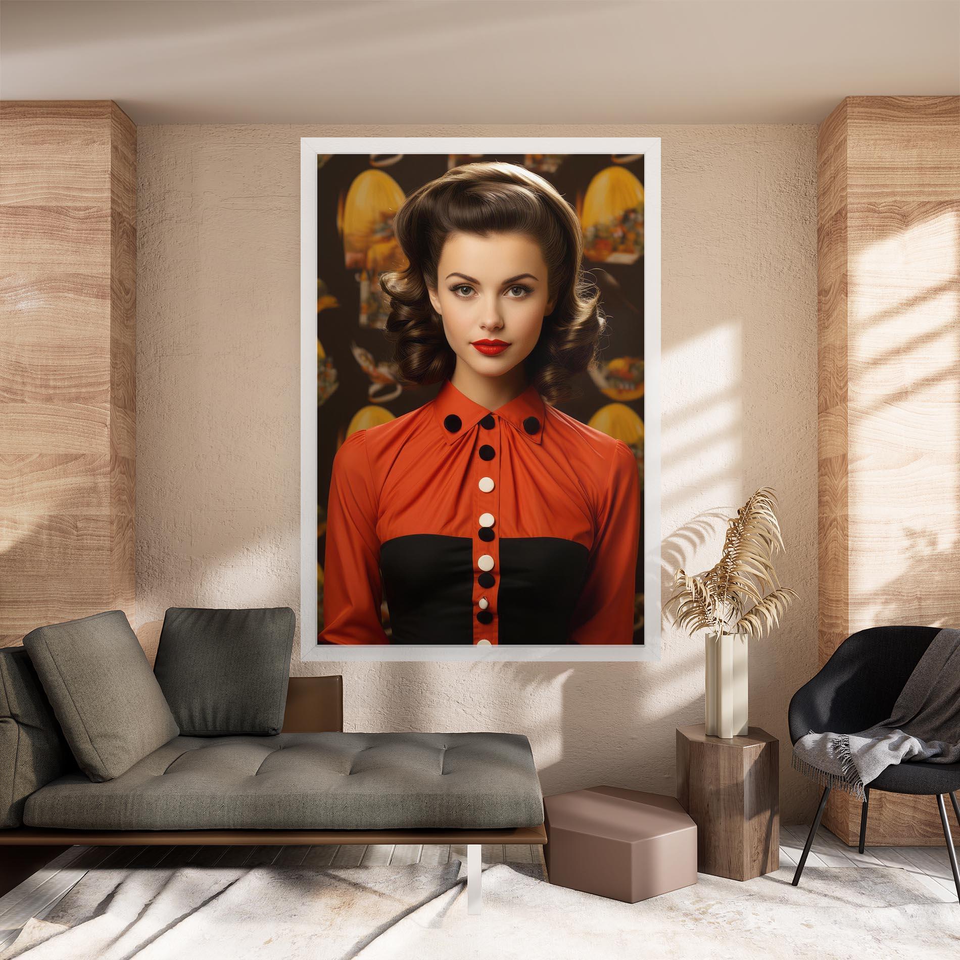 Tablou Canvas Vintage Red Black mockup 8