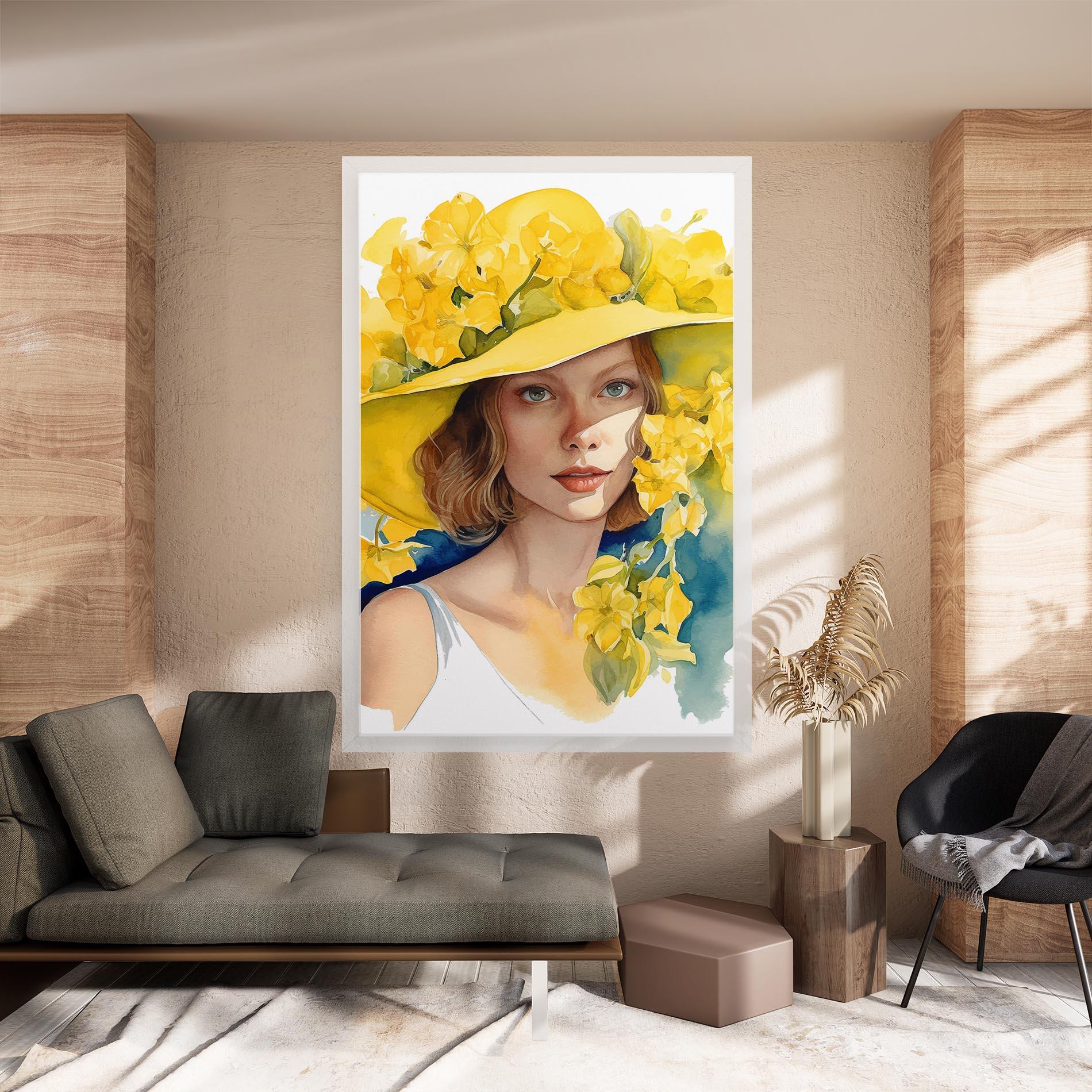 Tablou Canvas Yellow Hat Flowers mockup 8