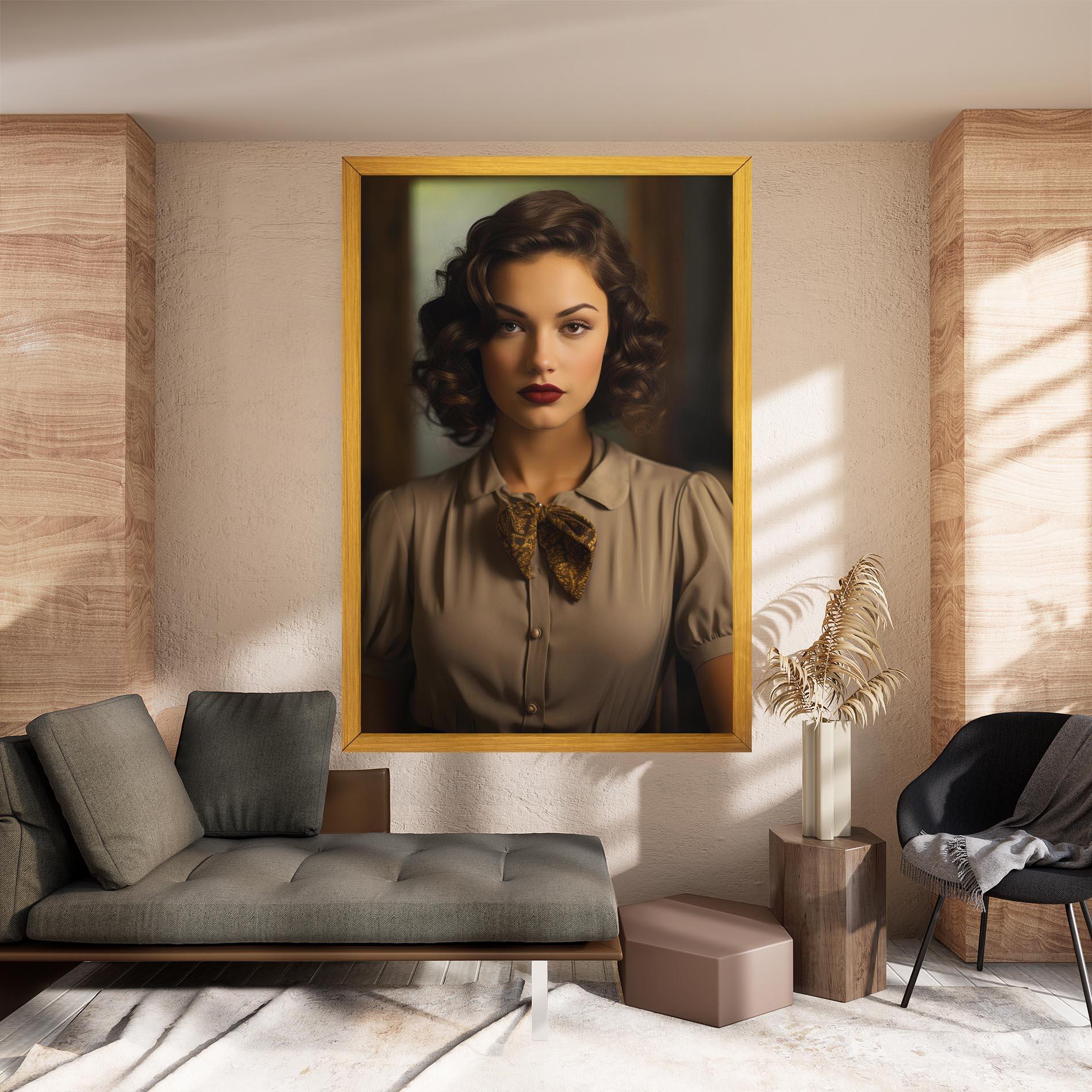 Tablou Canvas Beige Vintage Blouse mockup 8