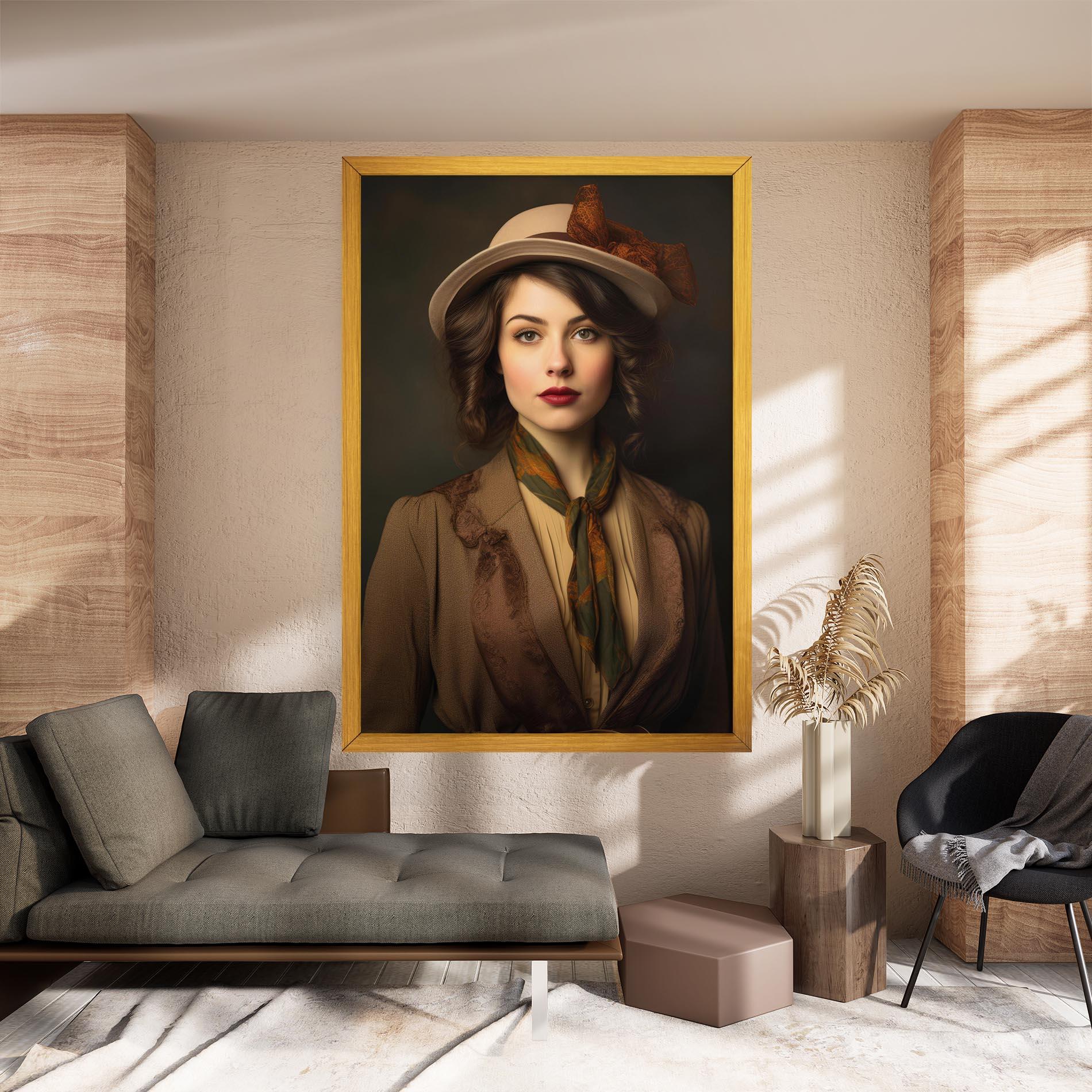 Tablou Canvas Cream Vintage Hat mockup 8