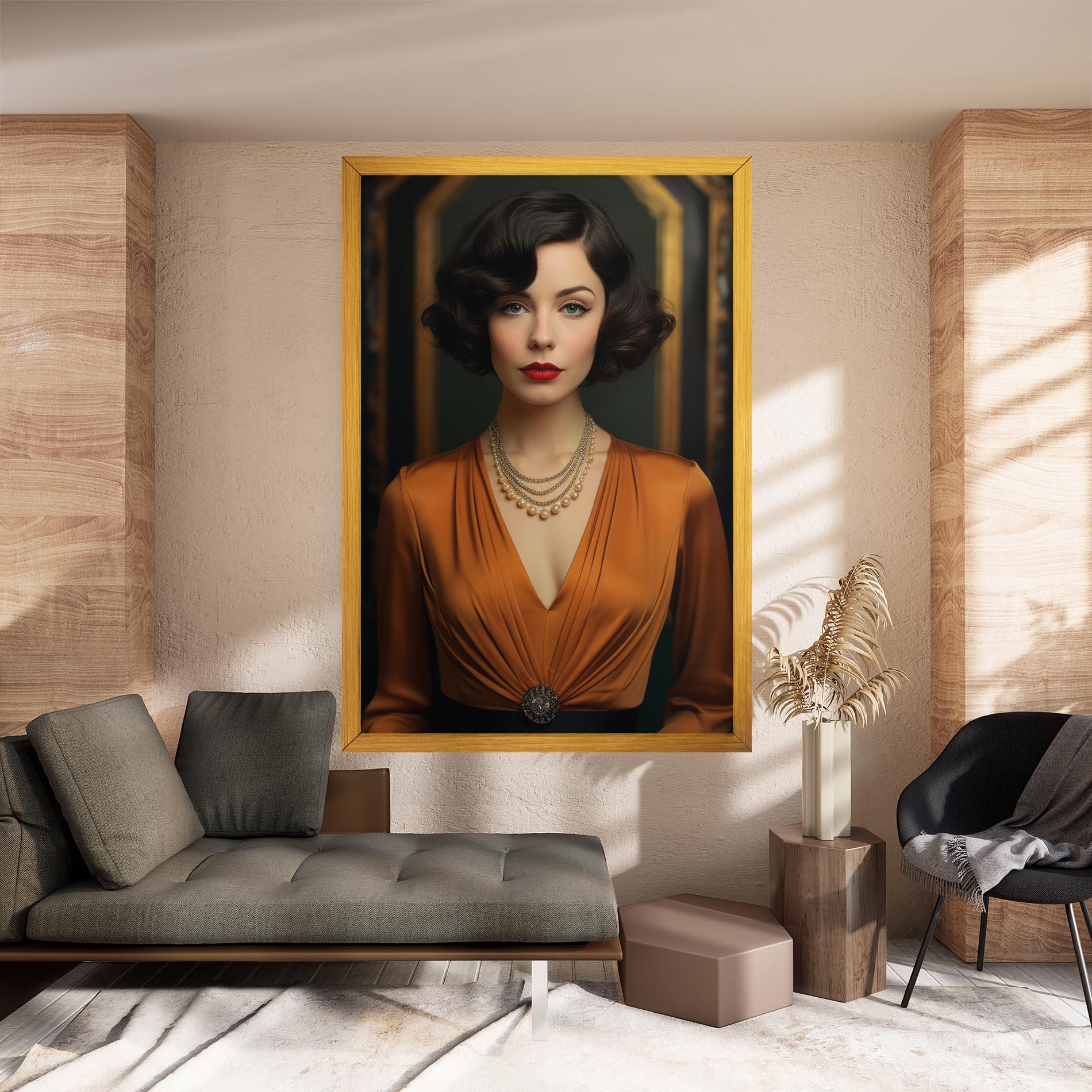 Tablou Canvas Orange Blouse Pearls mockup 8