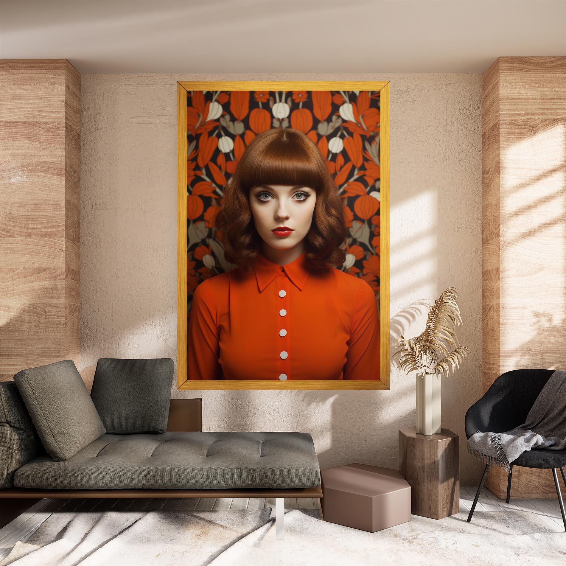 Tablou Canvas Orange Blouse Woman mockup 8