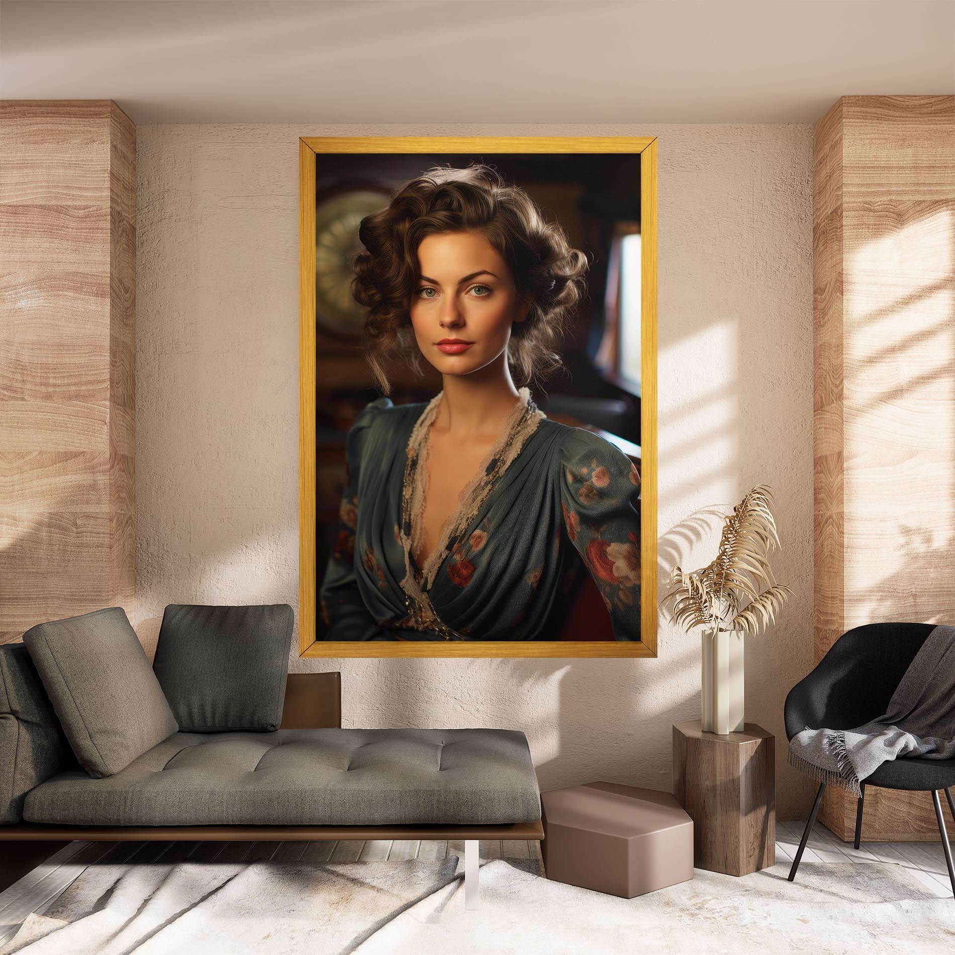 Tablou Canvas Pink Flowers Dress mockup 8