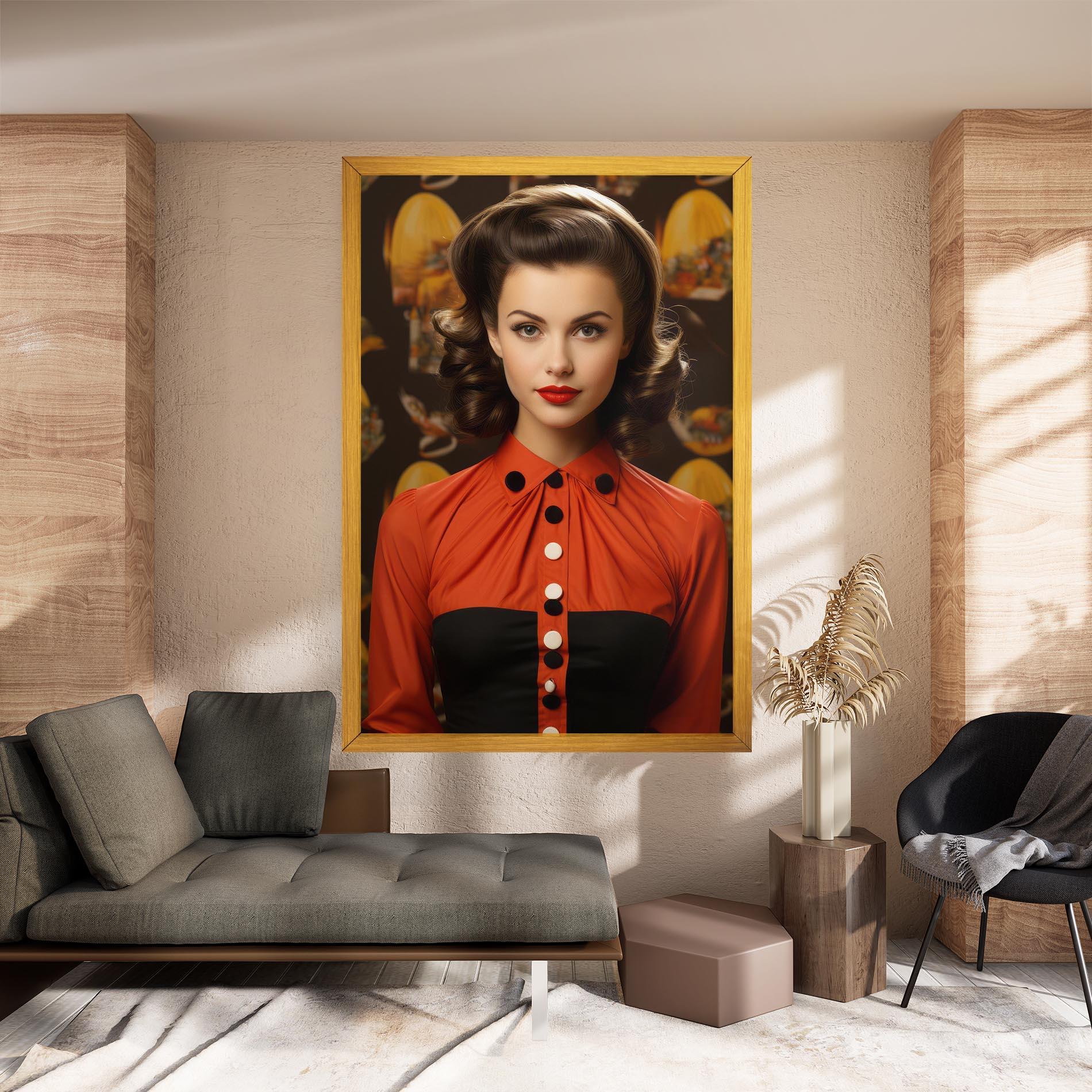 Tablou Canvas Vintage Red Black mockup 8