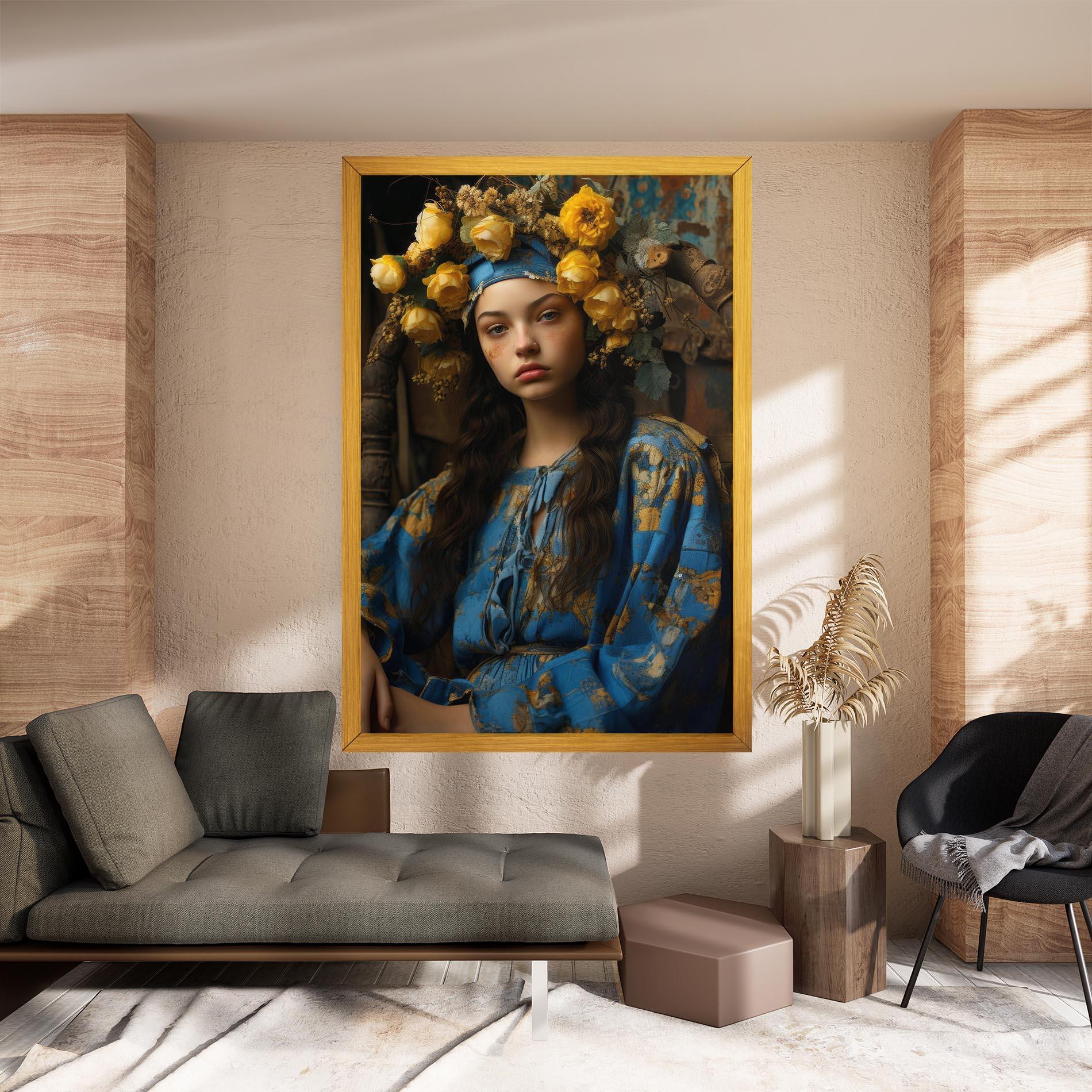 Tablou Canvas Yellow Rose Dress mockup 8